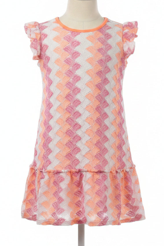 Pink/White/Orange Wonder Nation Dress, 6 G