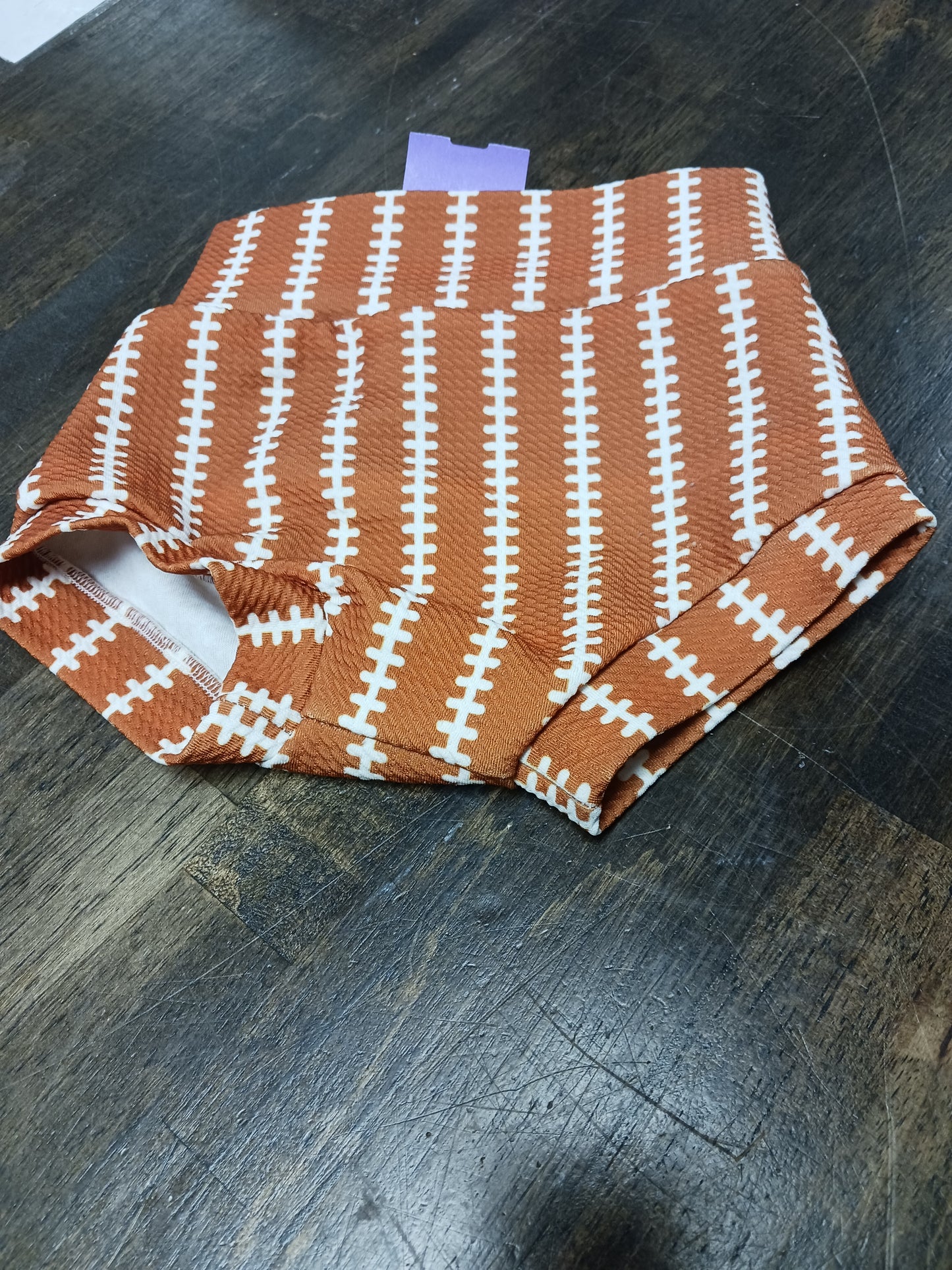 Brown/White Football L & M Grace Bummies, 12M G