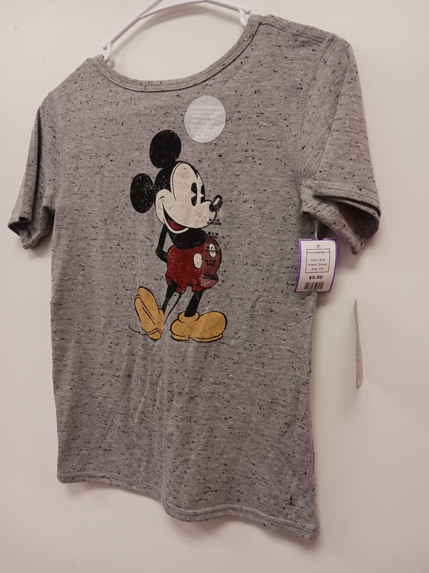 grey Disney Mickey Mouse Tshirt 7/8, 7 B