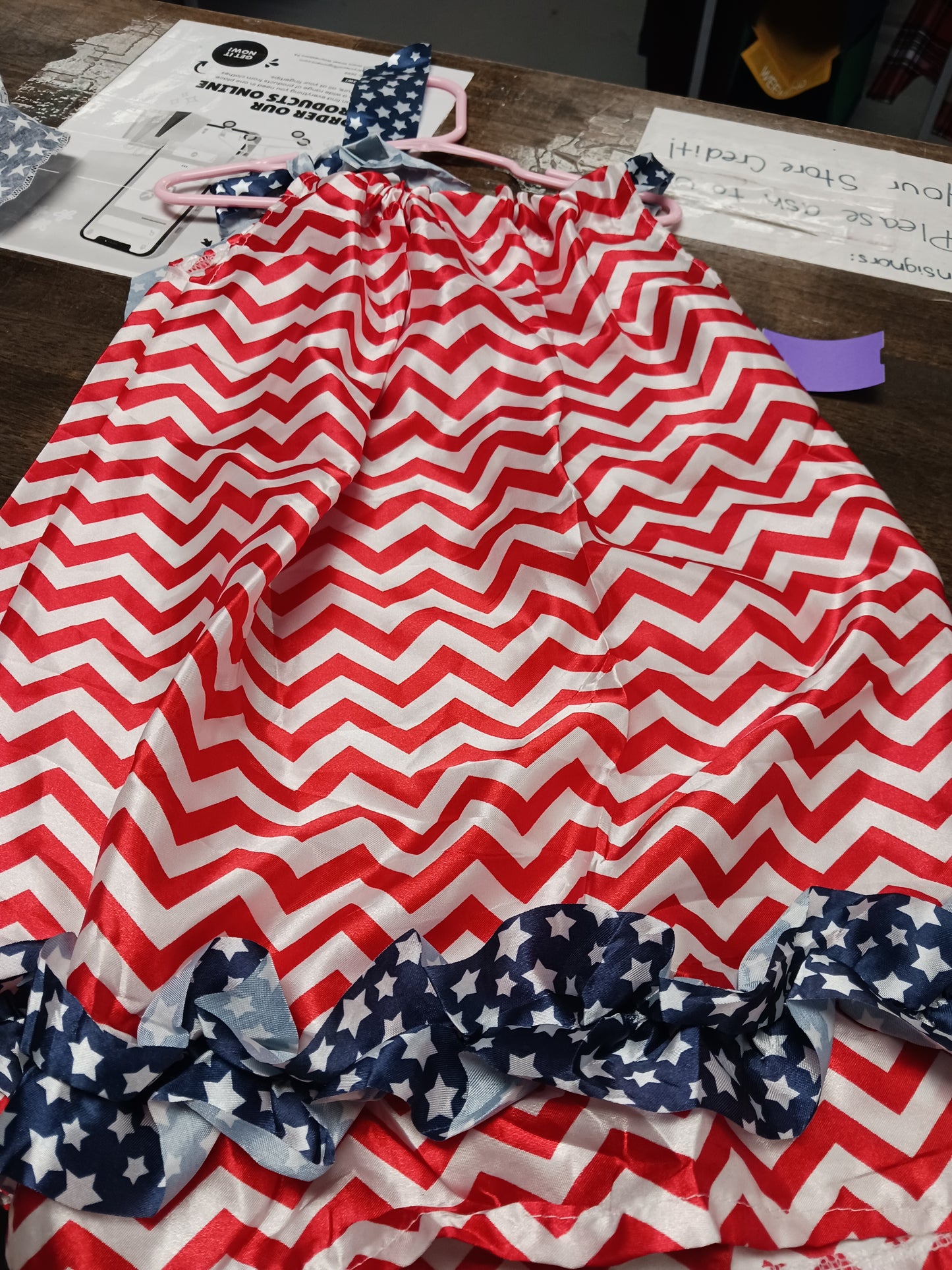Red/White/Blue Boutique Zig Zag Dress, 3T G