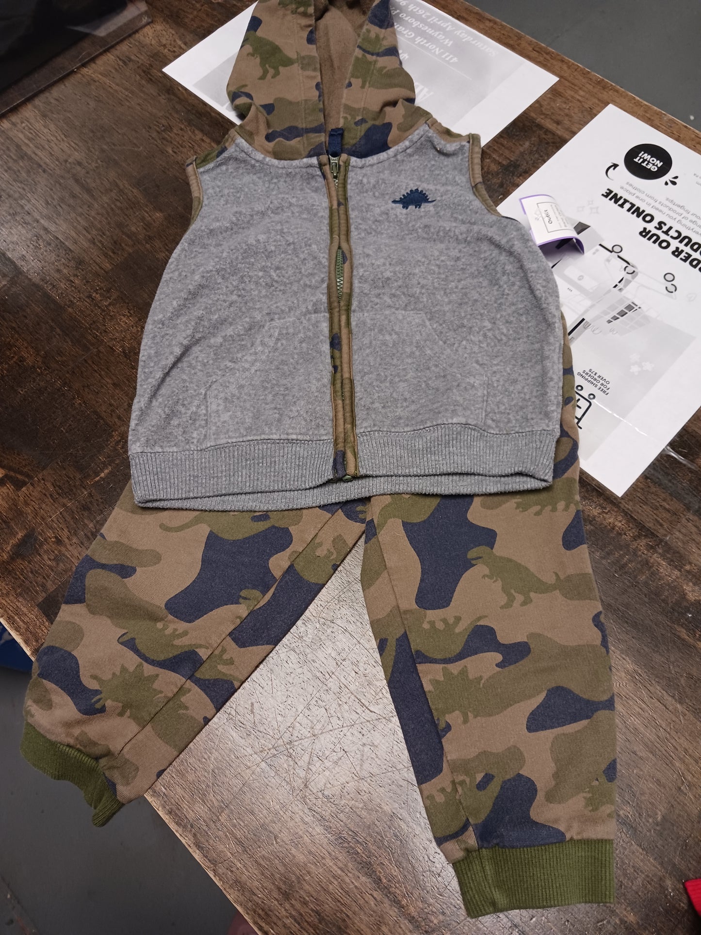 Green Camo/Grey Carters Outfit, 2T B
