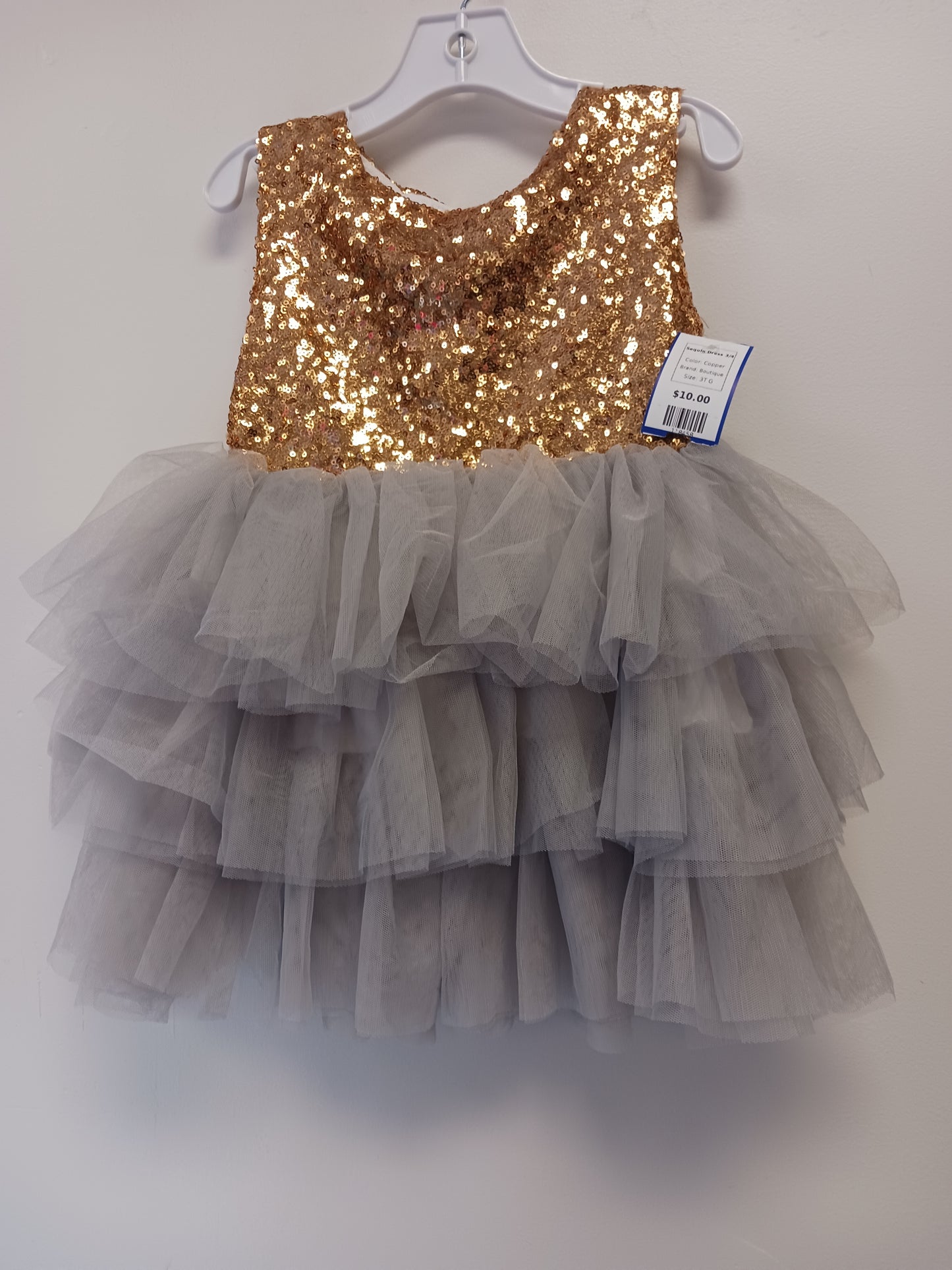 Copper Boutique Sequin Dress 3/4, 3T G