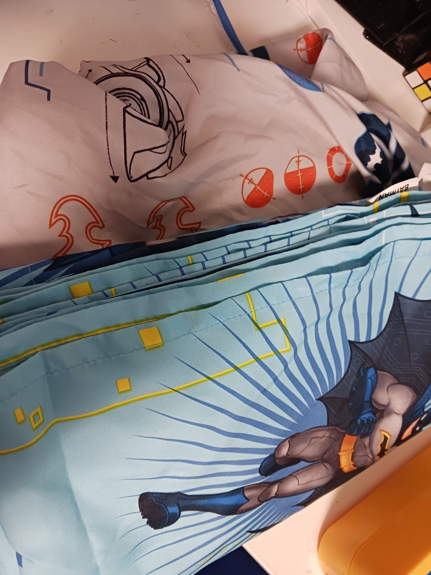 grey/blue Batman Batman Fitted/Flat Sheet Set, Twin