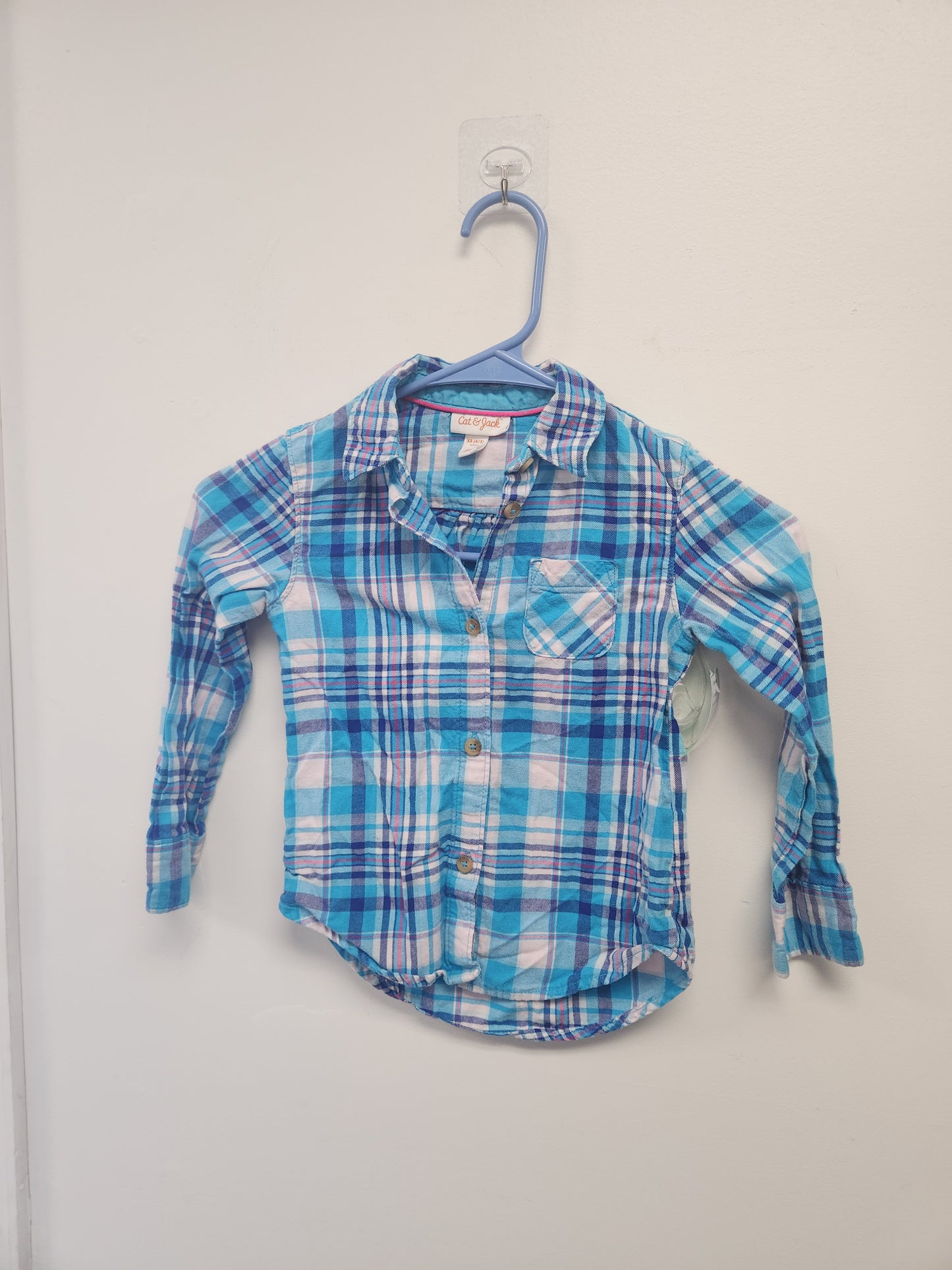 Blue/Whtie/Navy/Pink Cat & Jack Flannel, 4T G