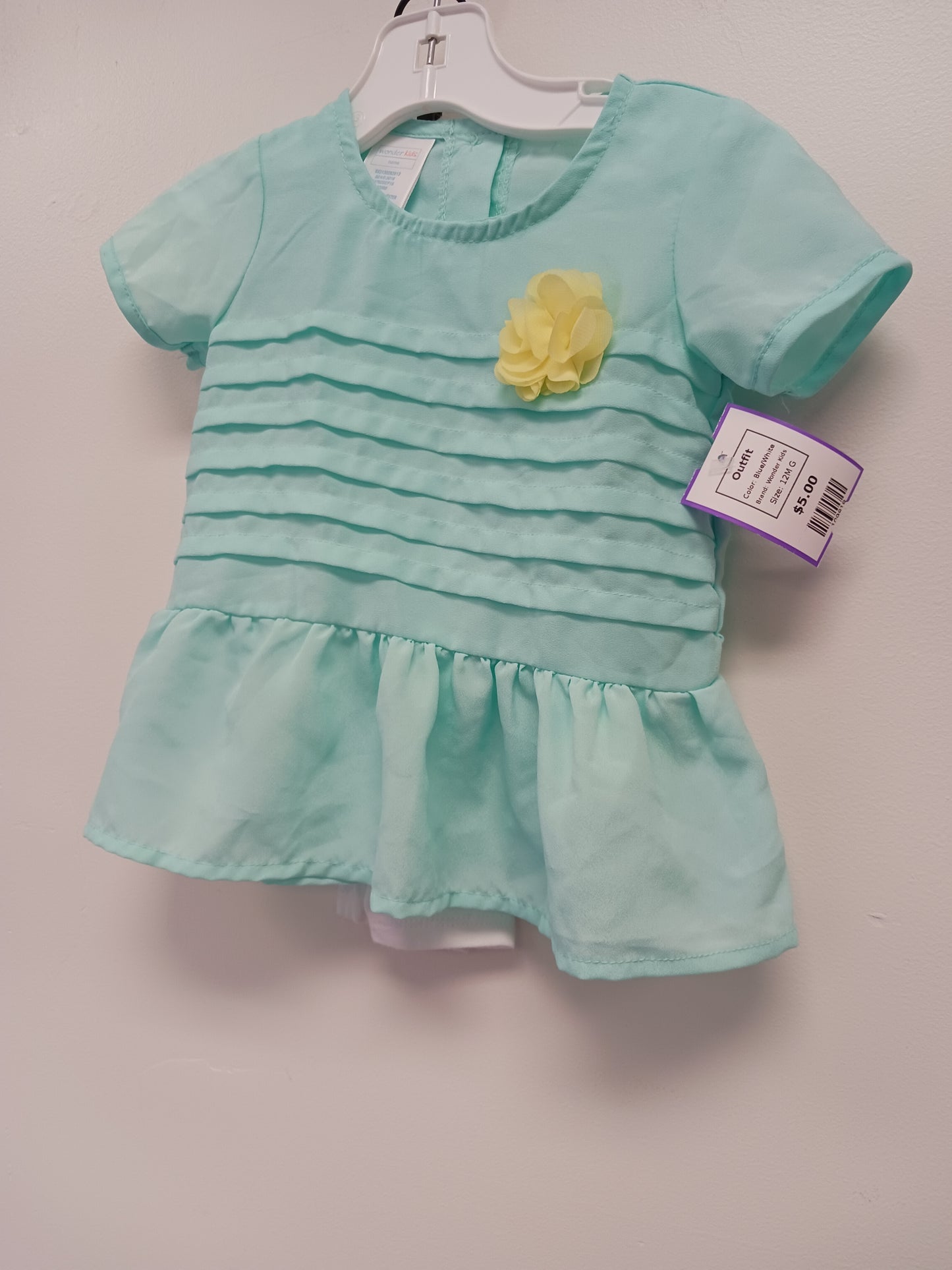 Blue/White Wonder Kids Outfit, 12M G