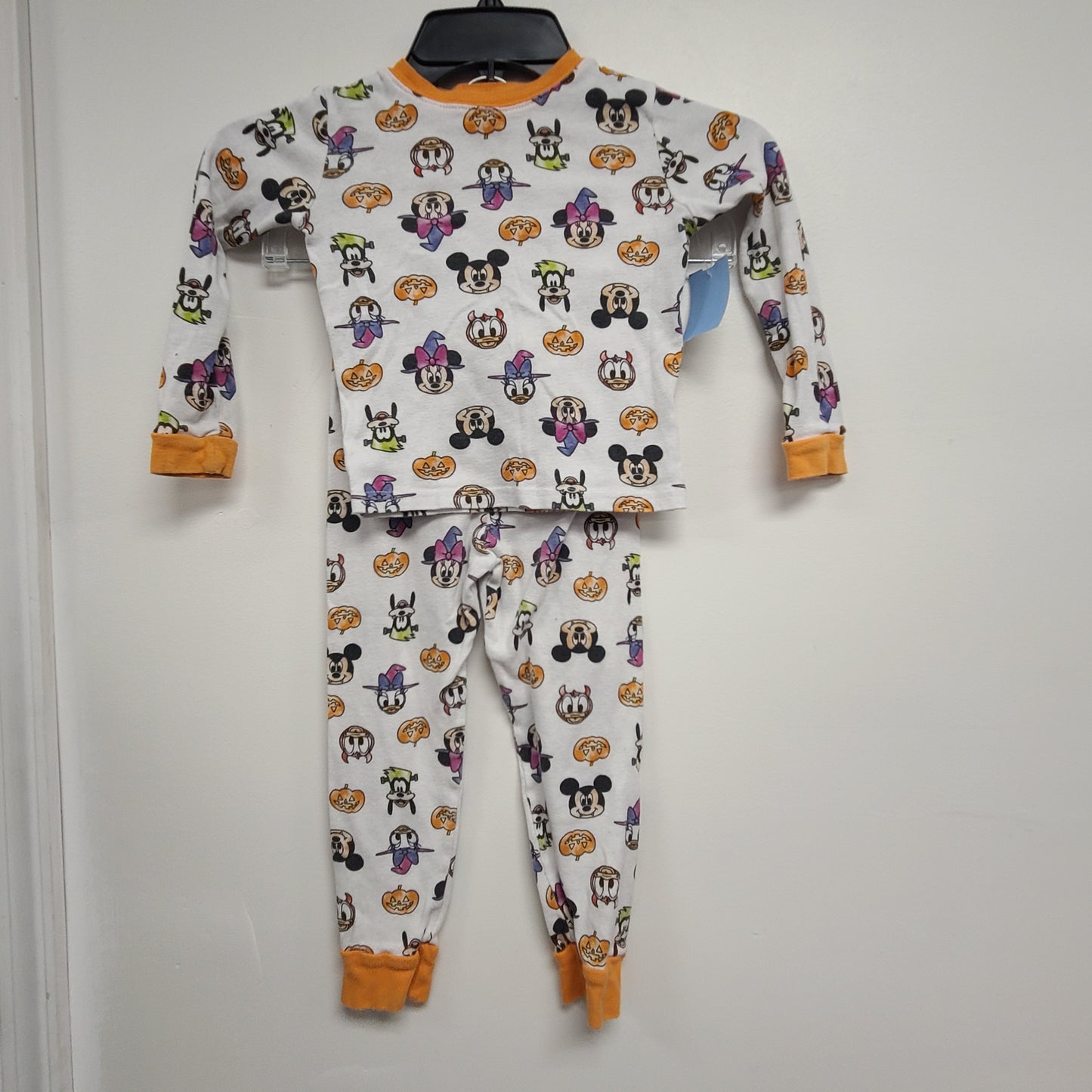 white Disney 2 Piece Halloween Mickey Pjs, 5T G