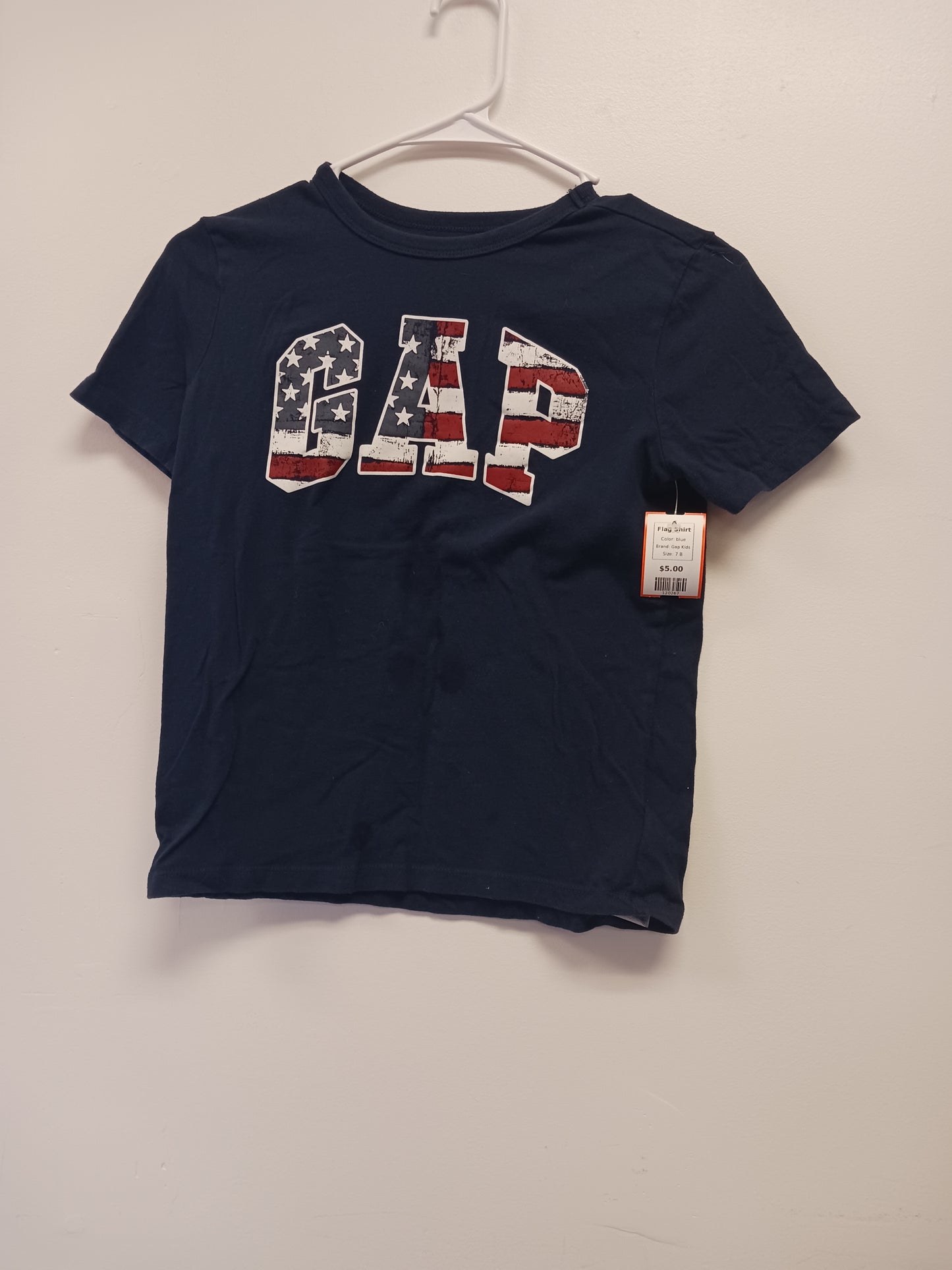 blue Gap Kids Flag Shirt, 7 B