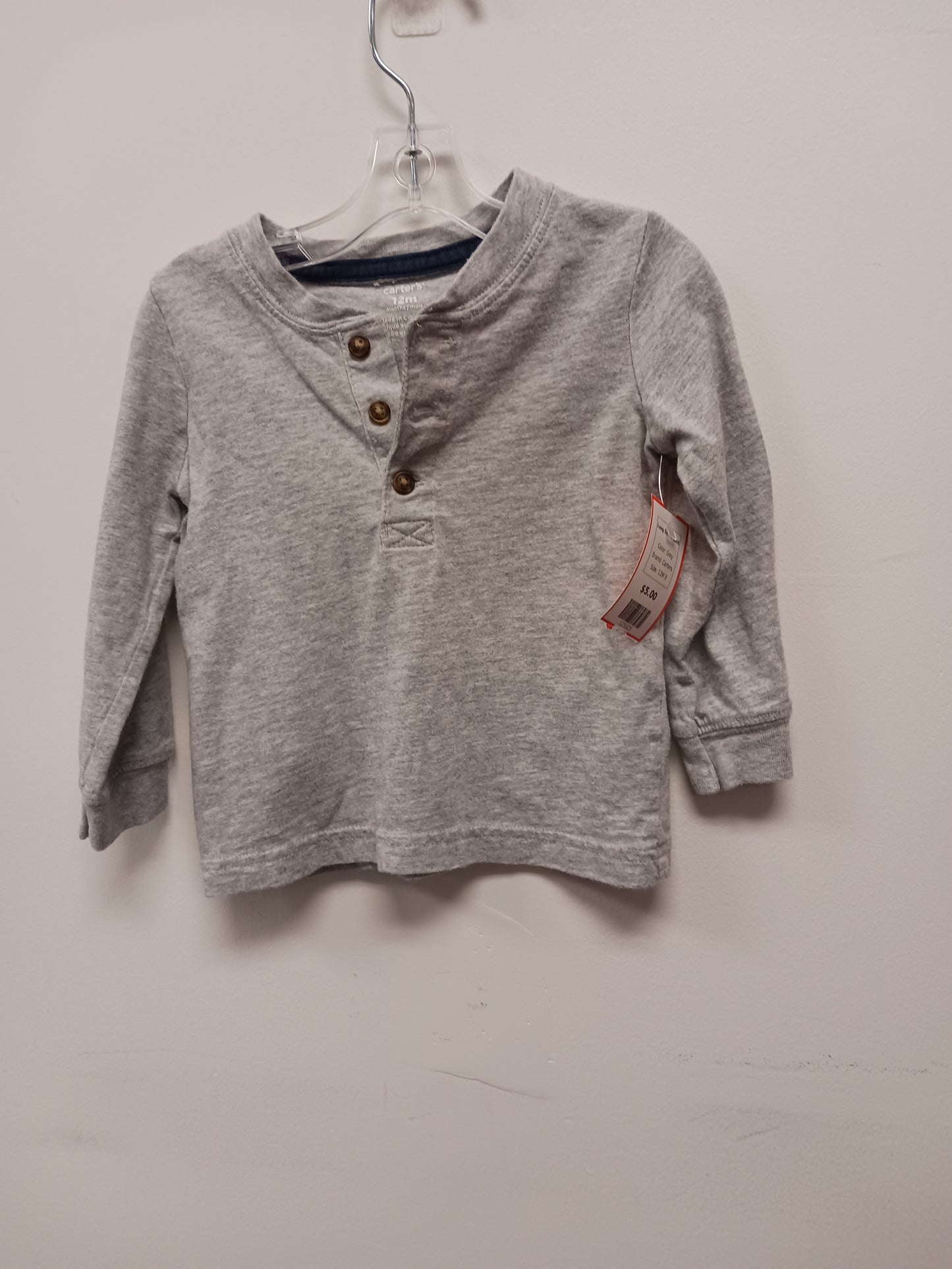 Grey Carters Long Sleeve Shirt, 12M B