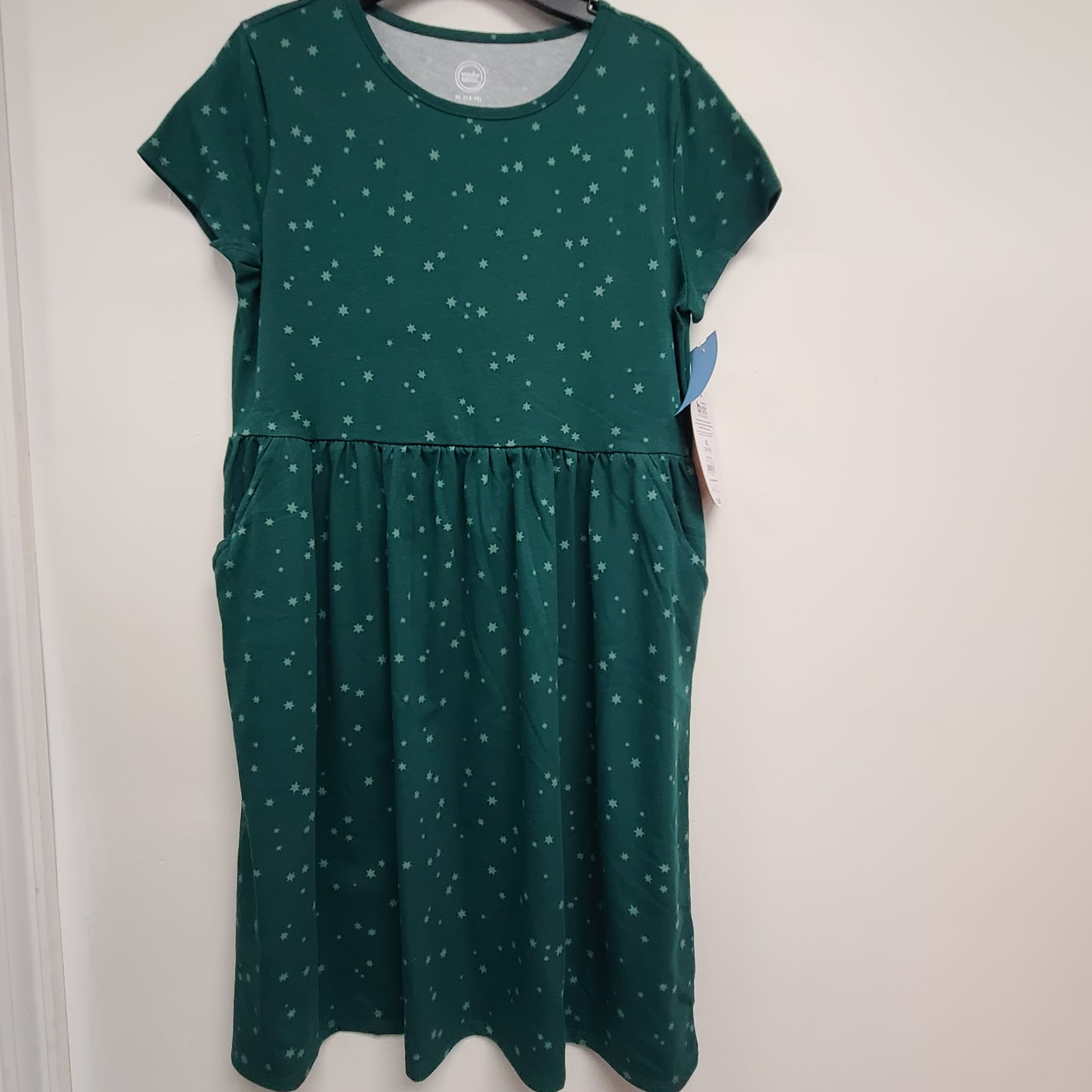 green Wonder Nation Star Tshirt Dress, 14 G