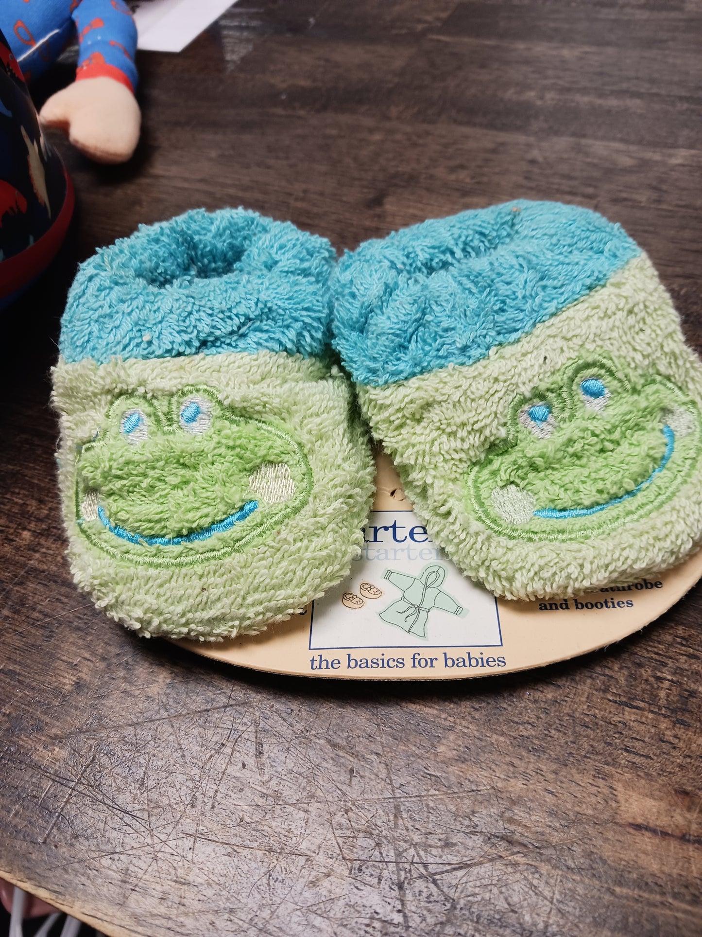 green/blue Carters frog Slippers