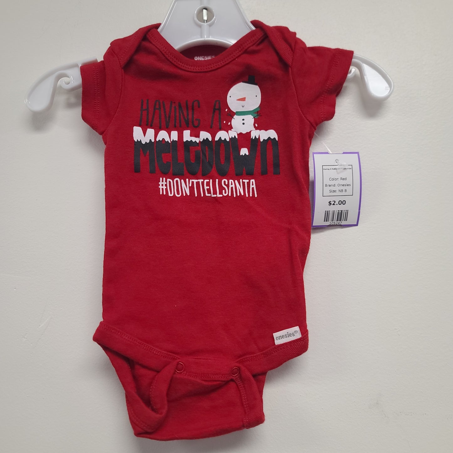 Red Onesies Having A Meltdown Onesie 0-3m, NB B