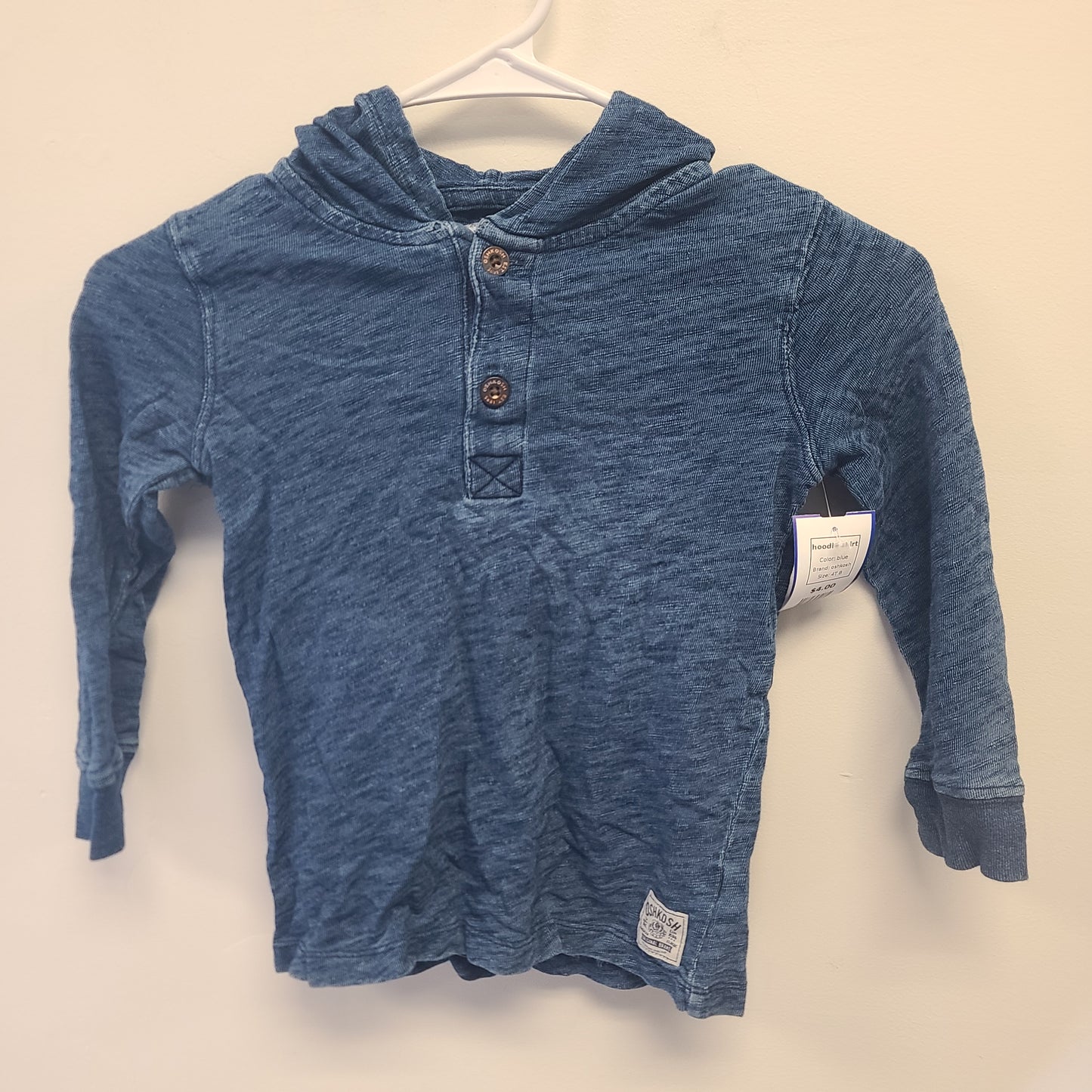 blue oshkosh hoodie shirt, 4T B