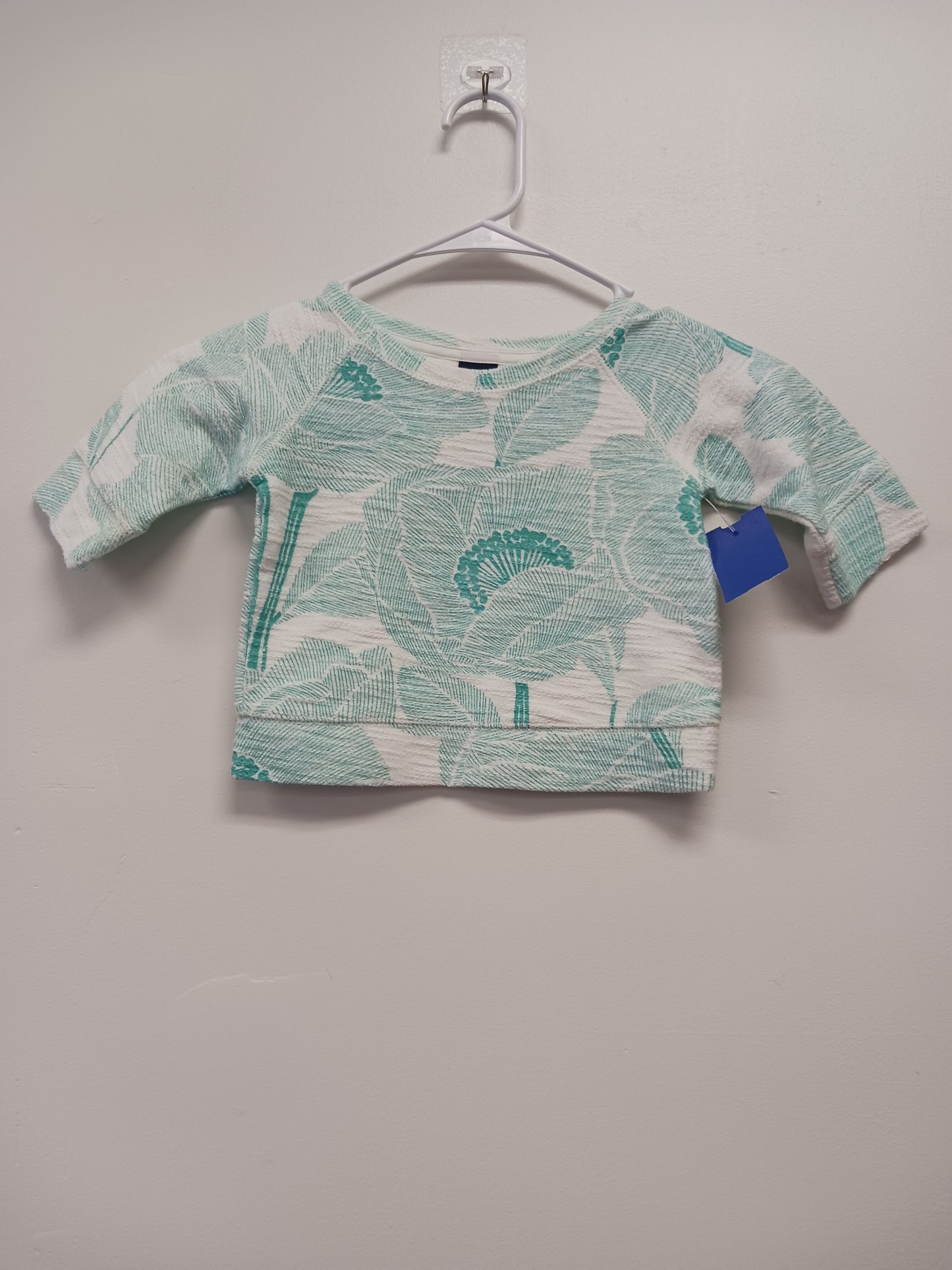Green/White Baby Gap Long Sleeve Shirt 12/18m, 12M G