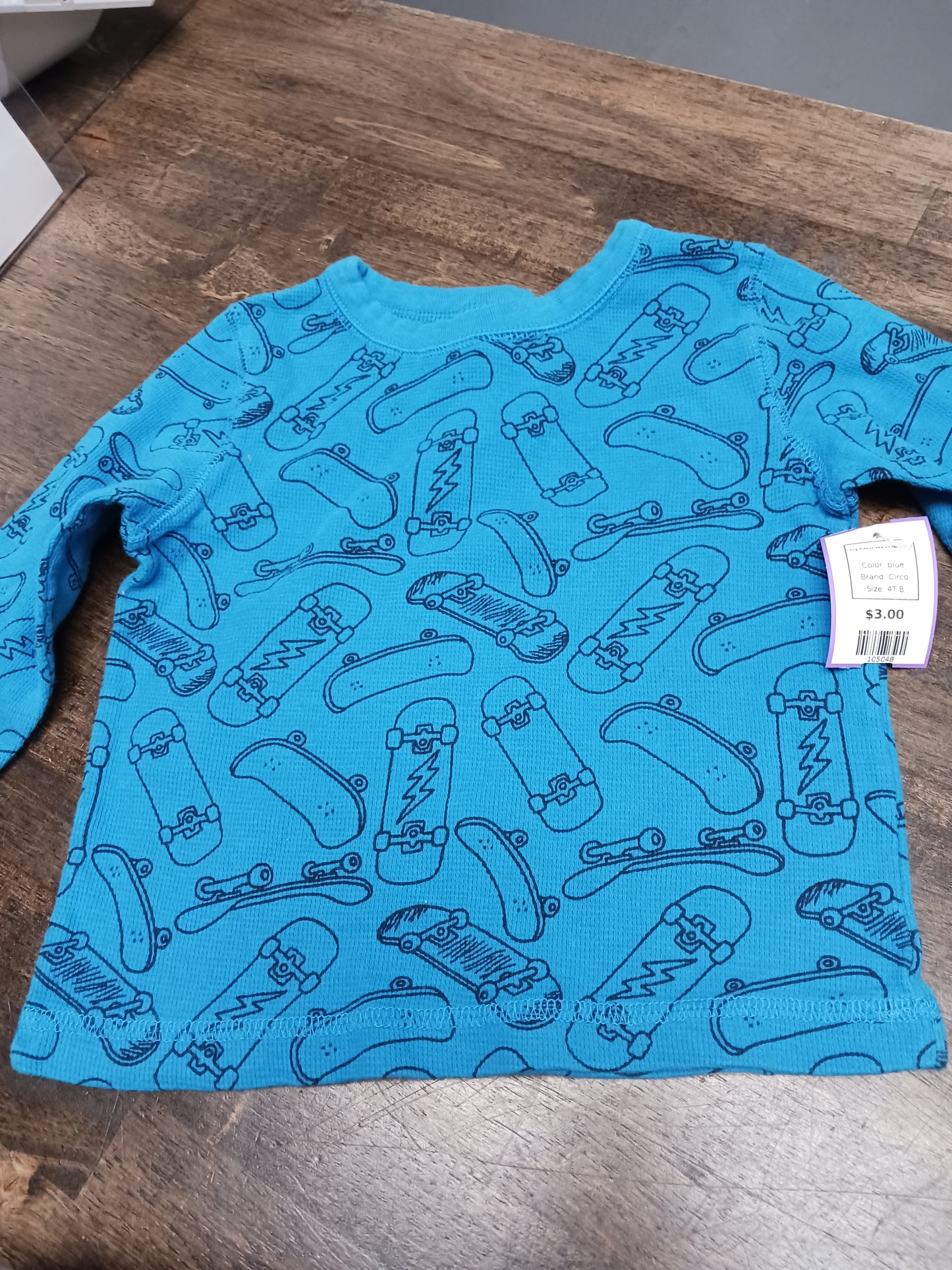 blue Circo Long Sleeve Skateboard Shirt, 4T B