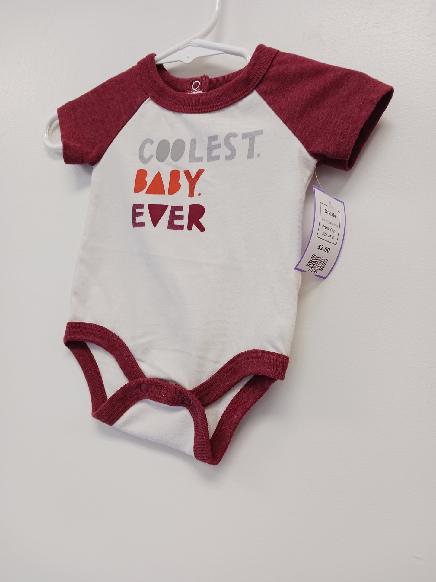 Burgandy/White Circo Onesie, NB B
