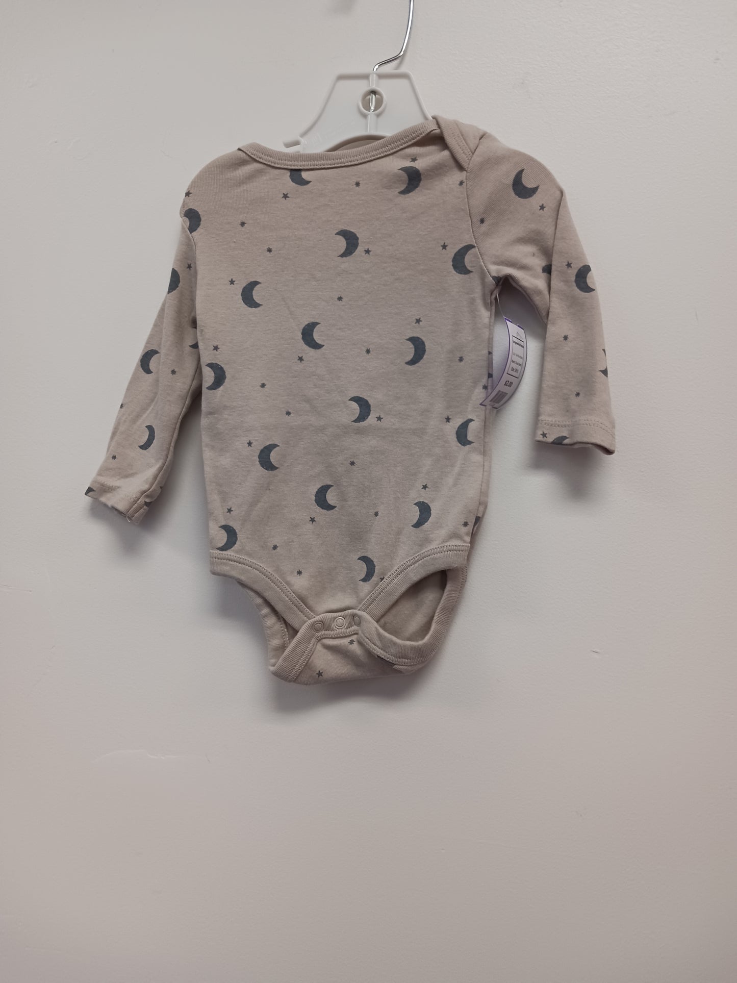 Tan Moon/Stars Cloud Island Longsleeve Onesie, 3M B