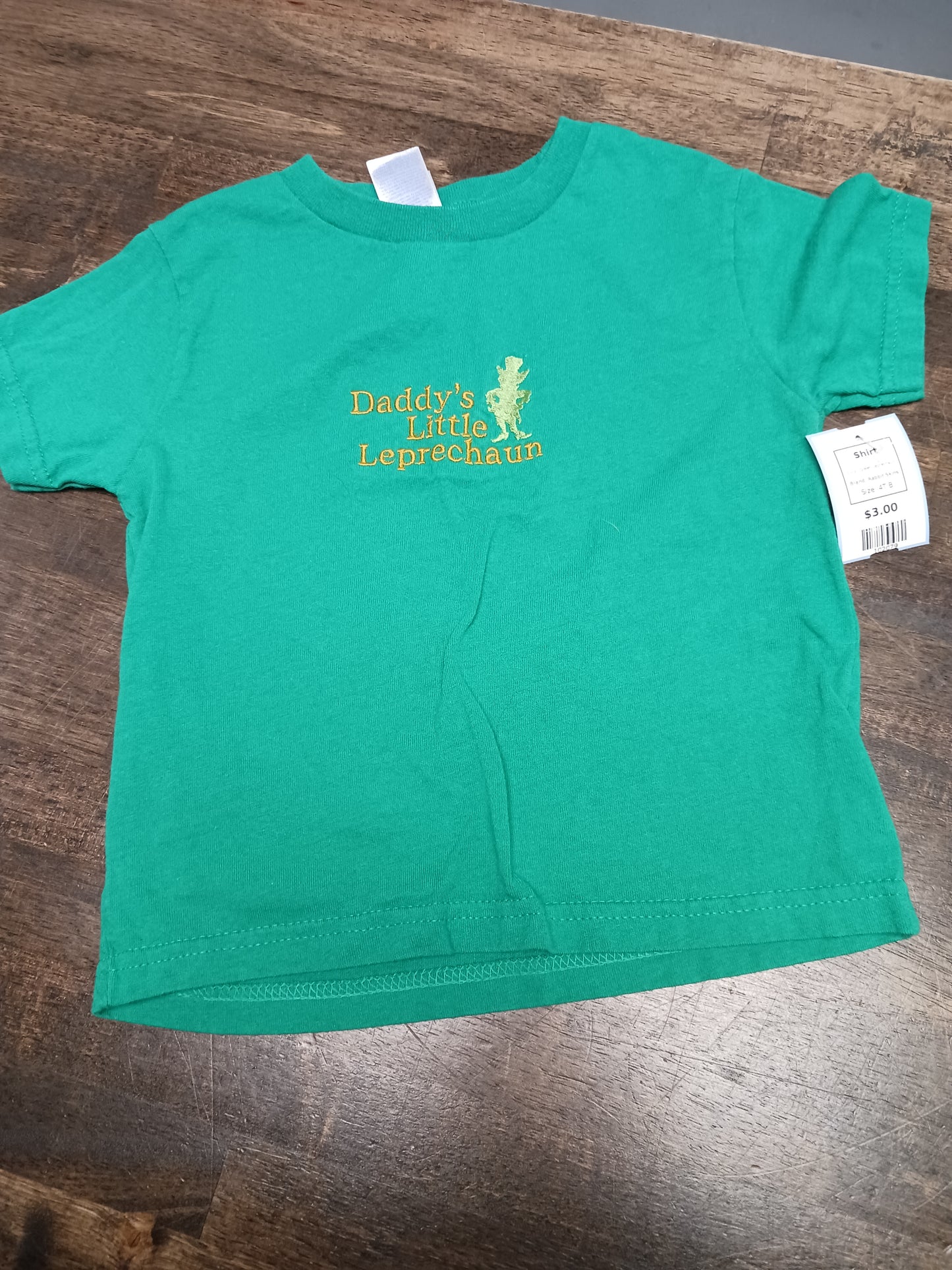 Green Leprechaun Rabbit Skins Shirt, 4T B