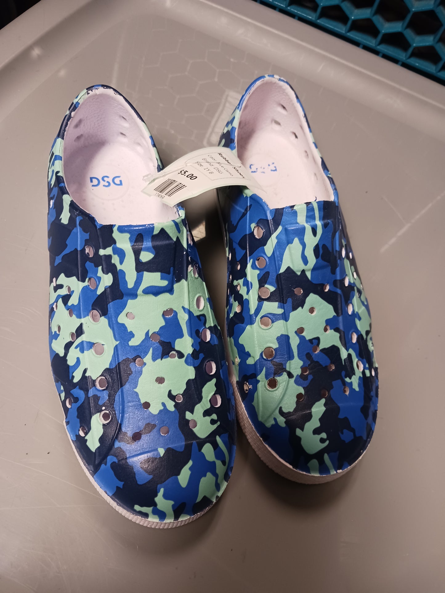 Blue Camo DSG Rubber Shoes, 1Y B