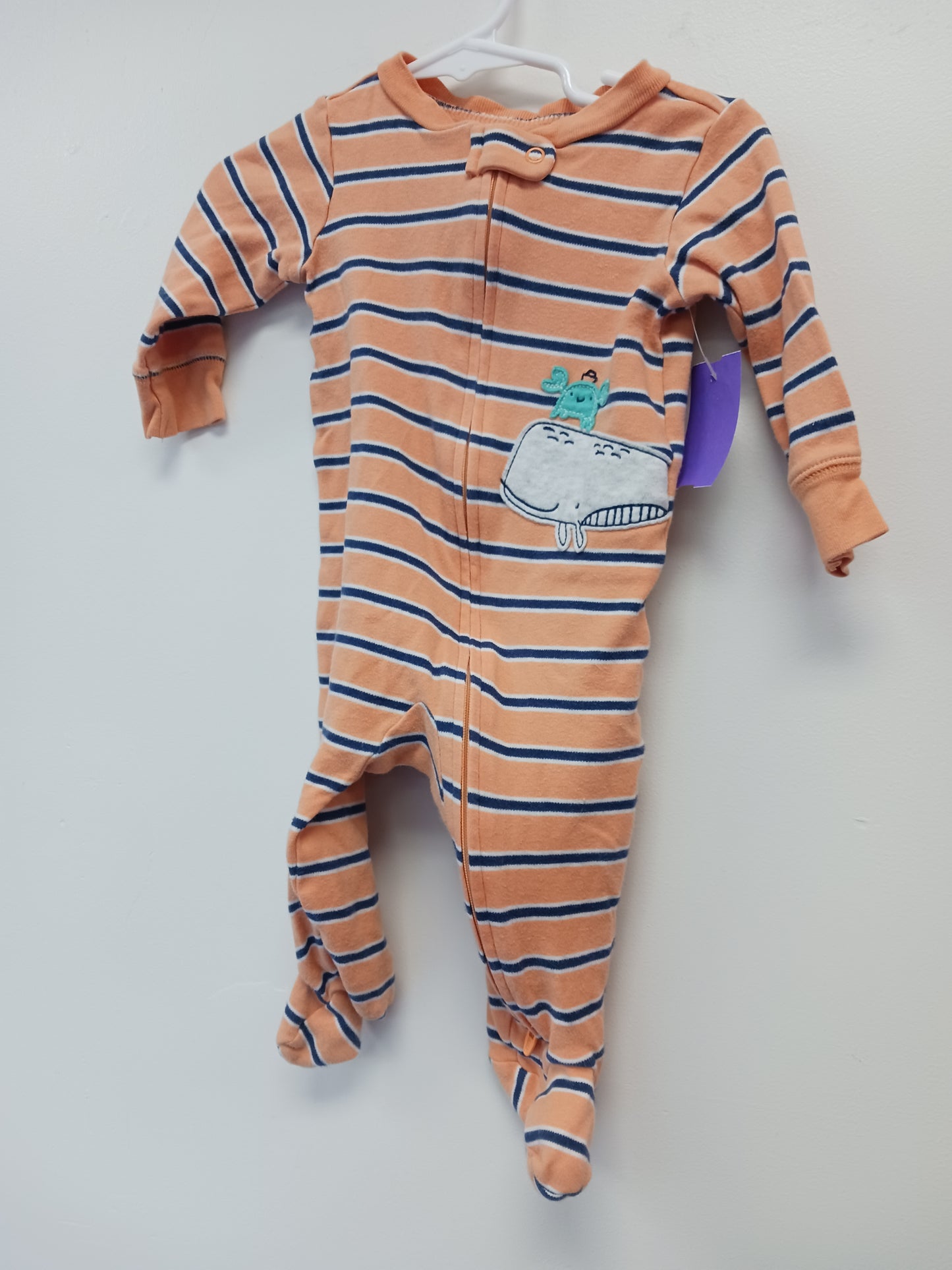 Orange/Navy Carters Sleeper, 6M B