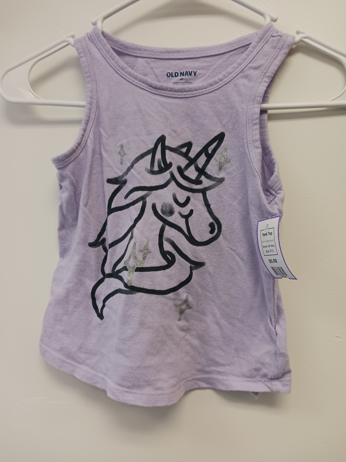 Purple Unicorn Old Navy Tank Top, 4T G