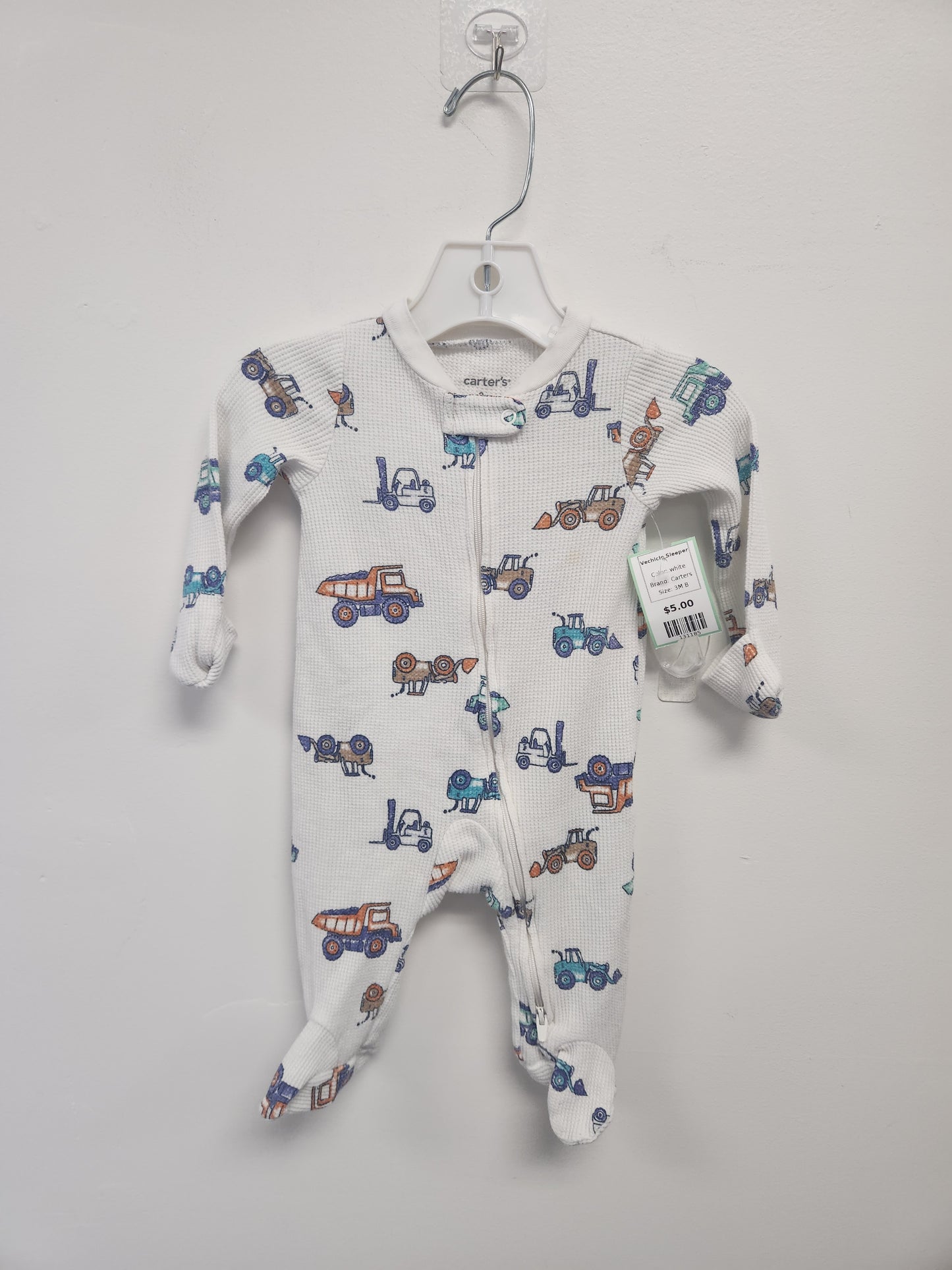 white Carters Vechicle Sleeper, 3M B