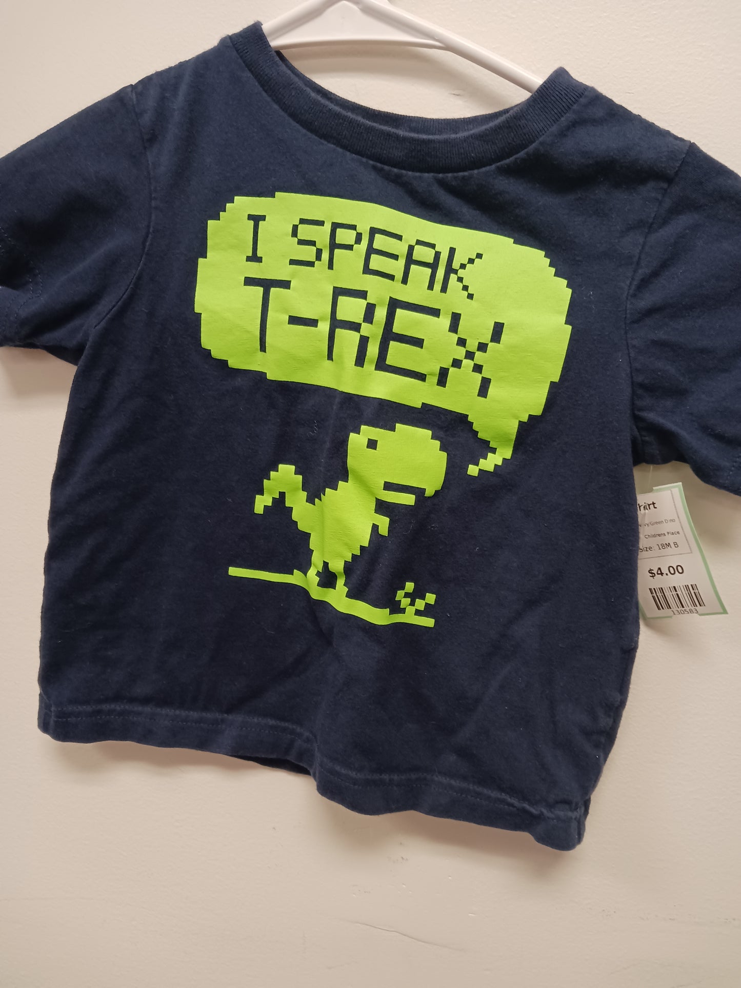 Navy/Green Dino Childrens Place Shirt, 18M B