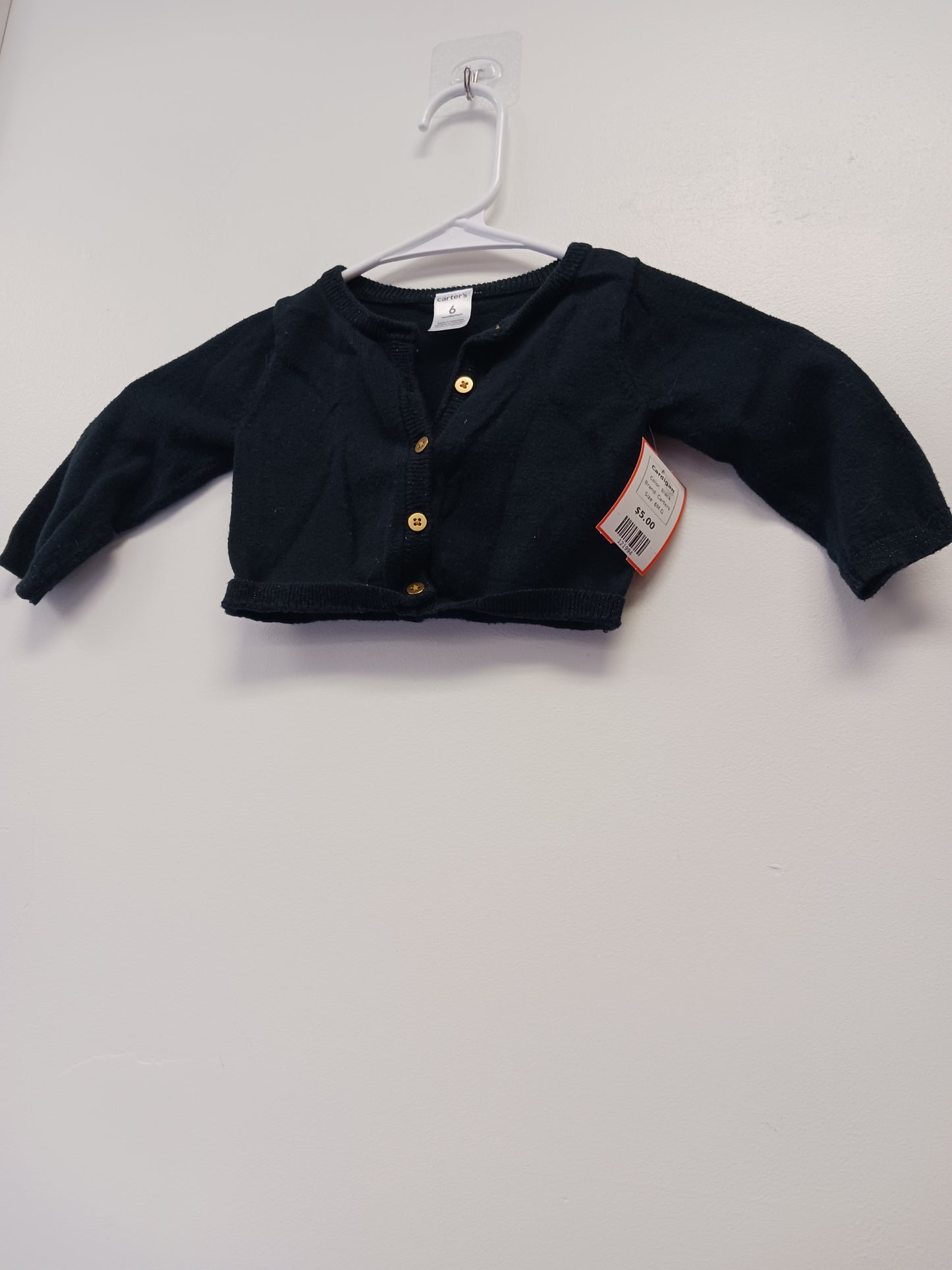 Black Carters Cardigan, 6M G