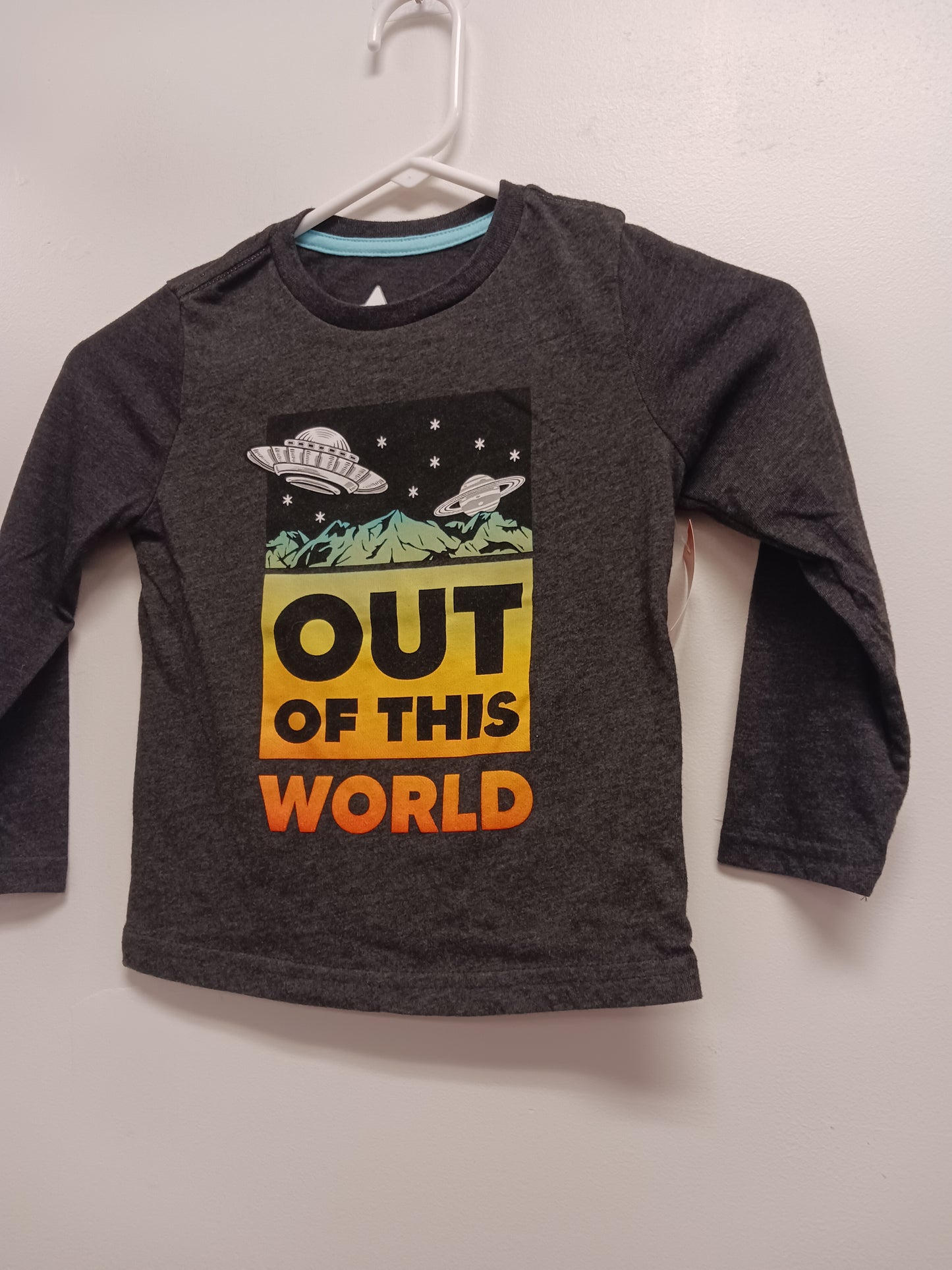 Black 365 kids Long Sleeve Space Shirt, 5 B
