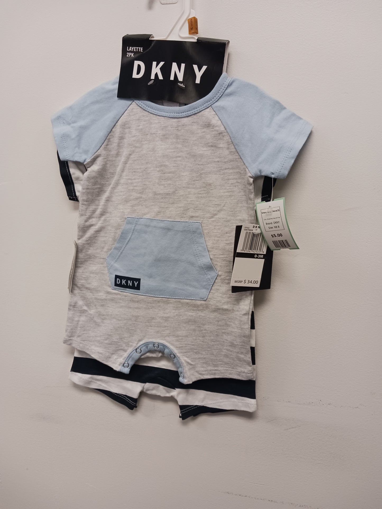 Blue/Grey Navy/White DKNY Short One Piece(2), NB B