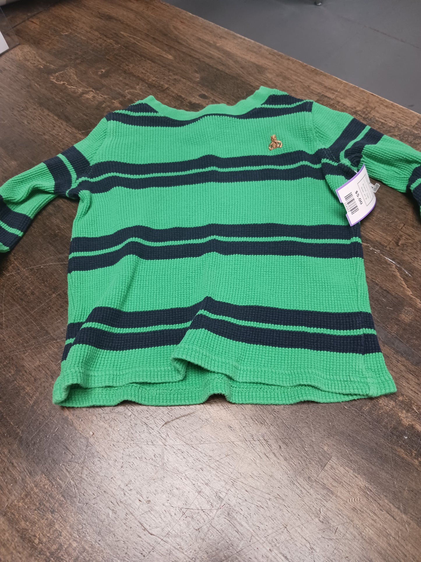 Grey/Navy Striped Gap Longsleeve Shirt, 4T B