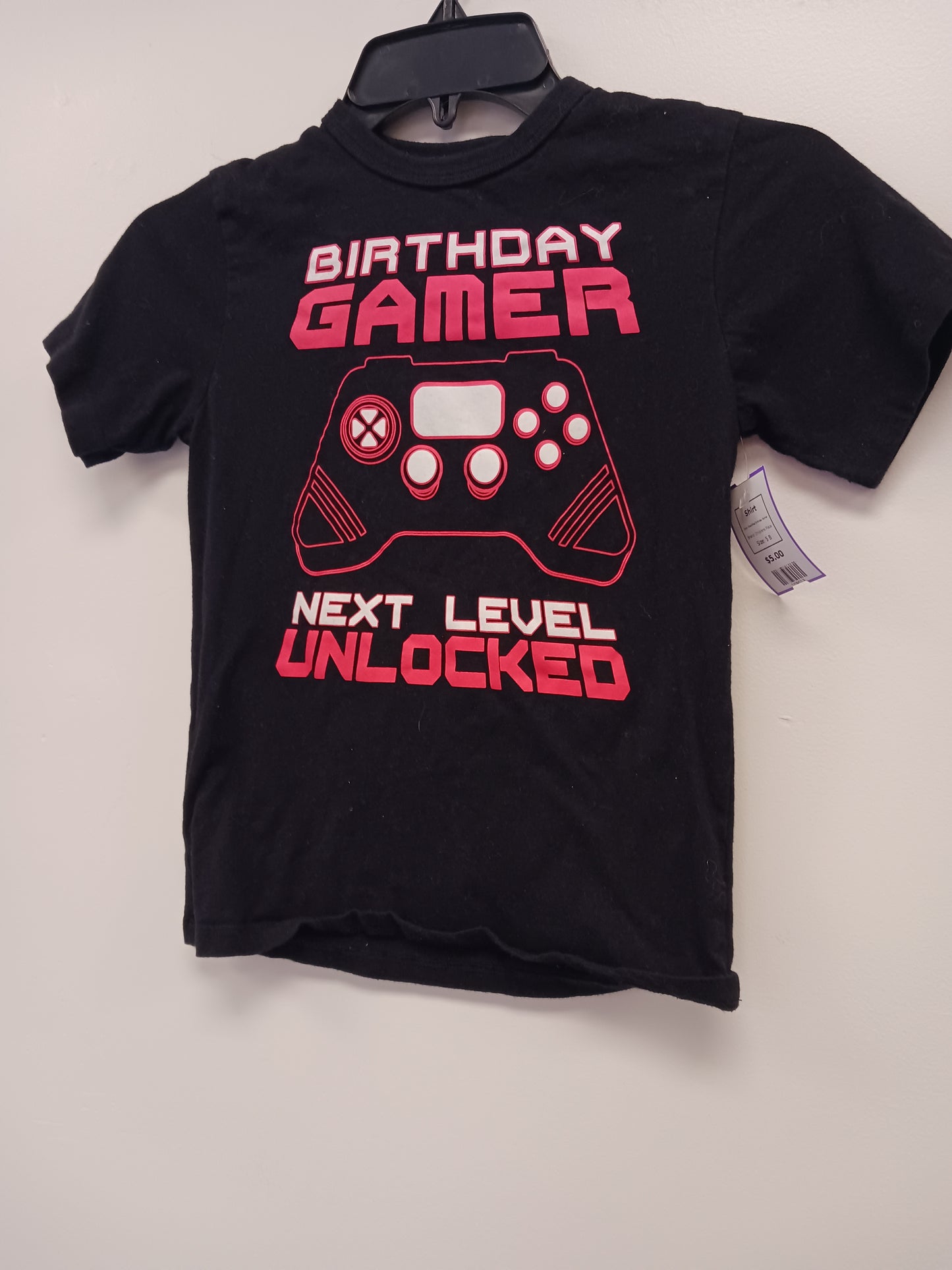 Black/Red Birthday Gamer Childrens Place Shirt, 5 B