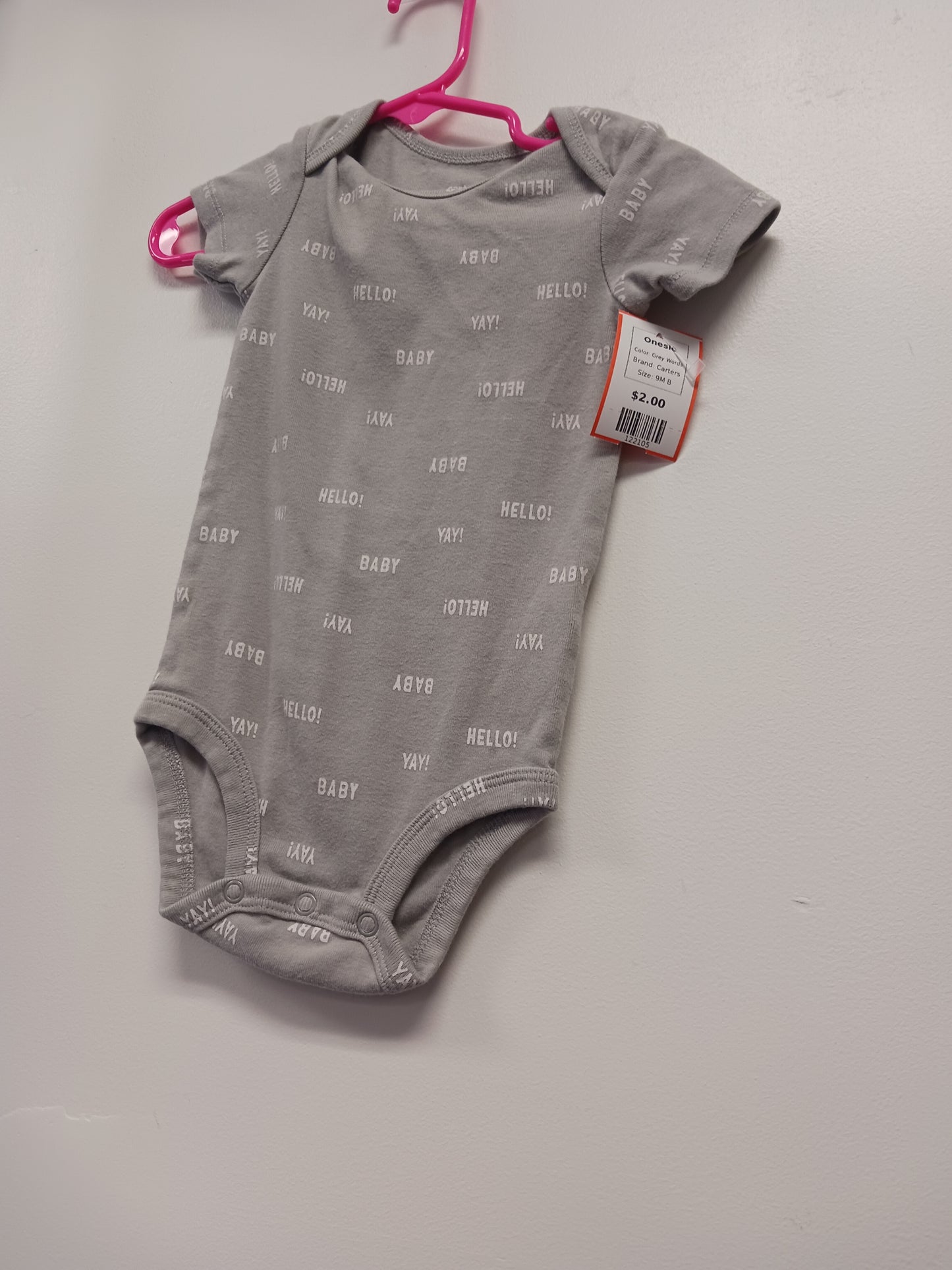 Grey Words Carters Onesie, 9M B