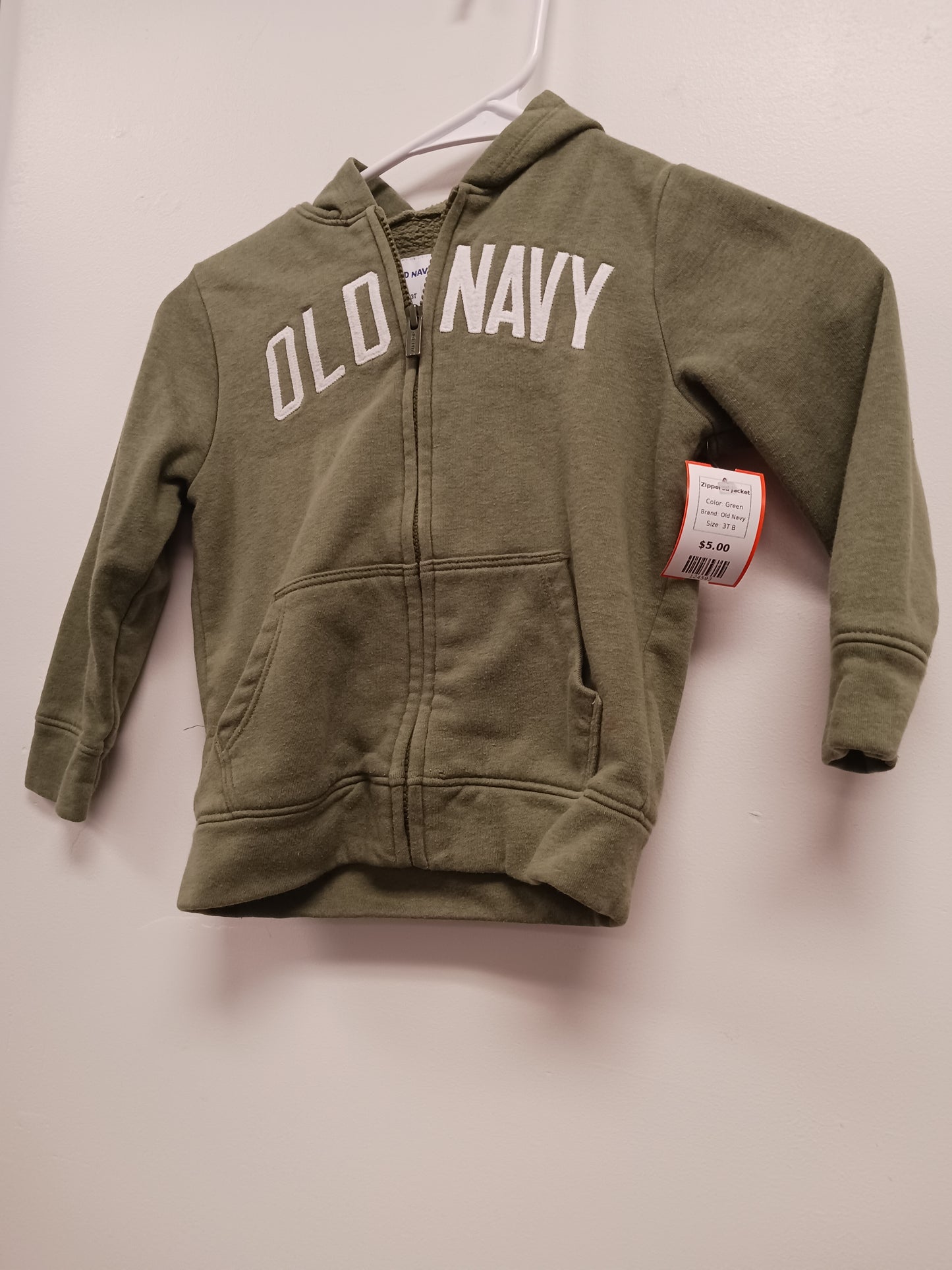 Green Old Navy Zippered Jacket, 3T B