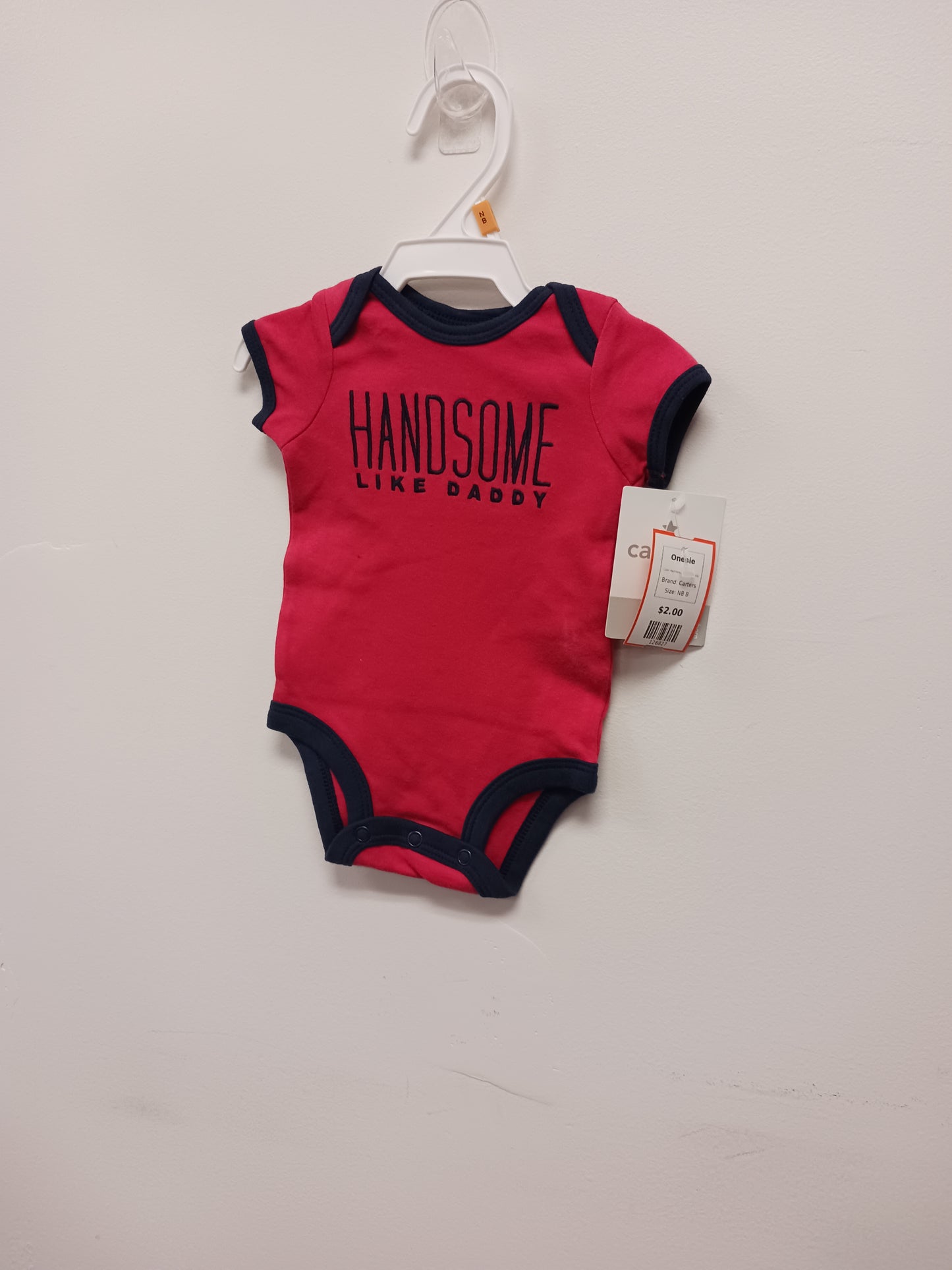 Red Handsome Like Daddy Carters Onesie, NB B