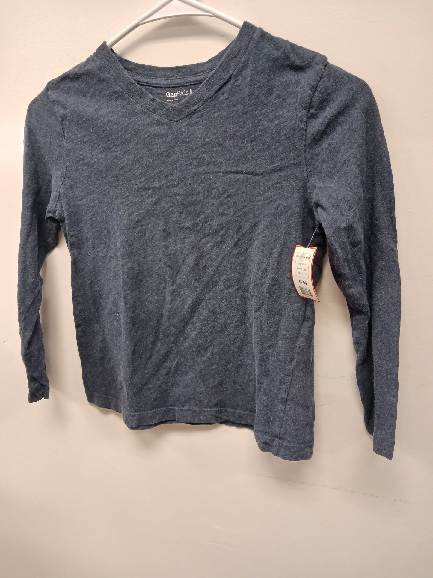 Navy Gap Longsleeve Shirt, 6-7 B
