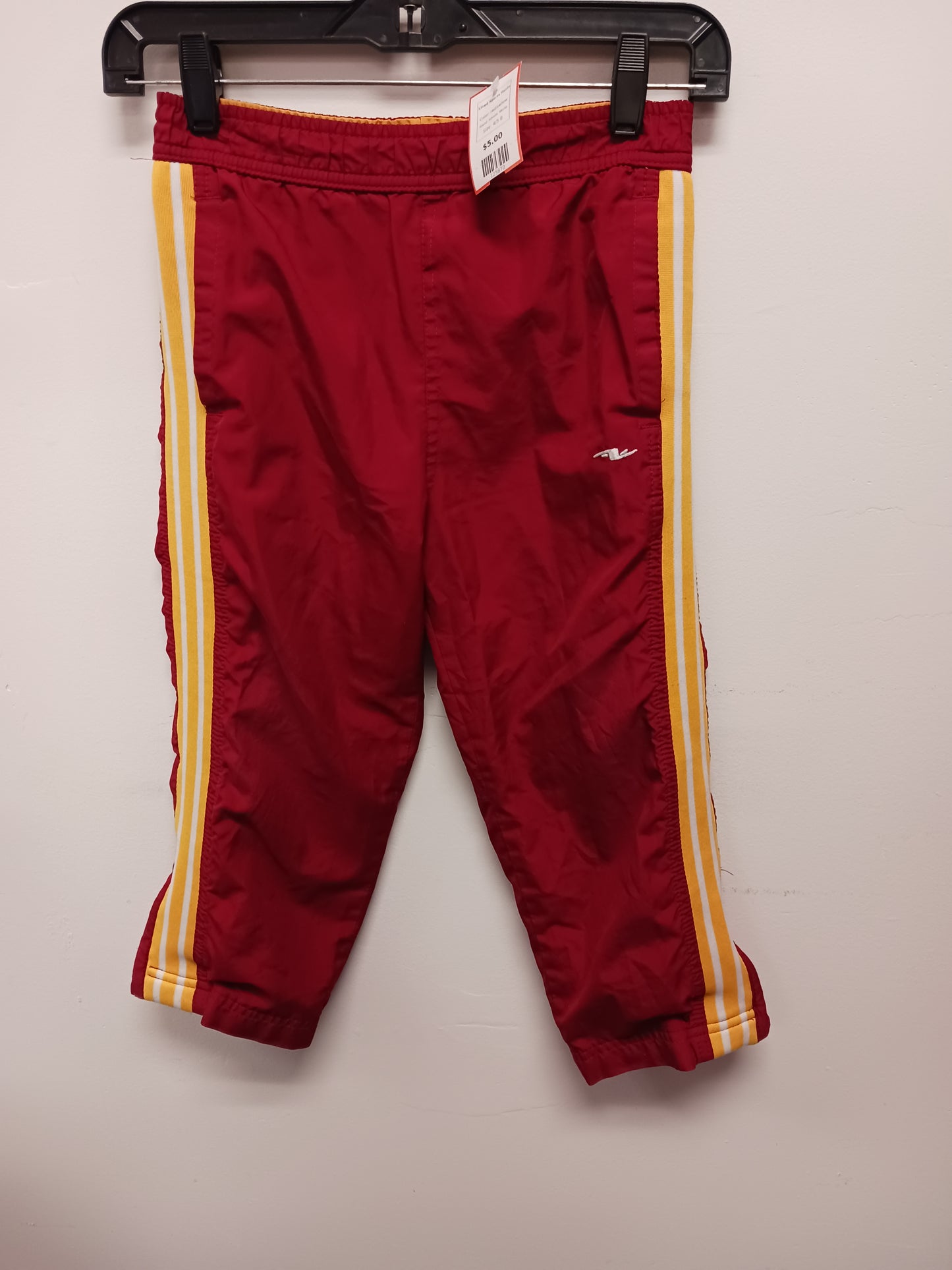 red/yellow Athletic Works Lined Sports Pants, 4/5 B