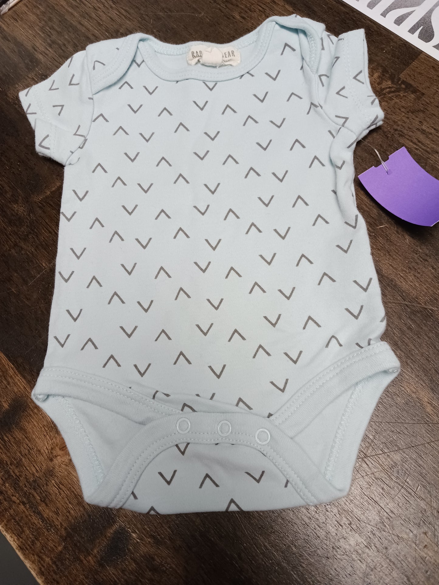Blue/Grey Rabbit + Bear Onesie, NB B