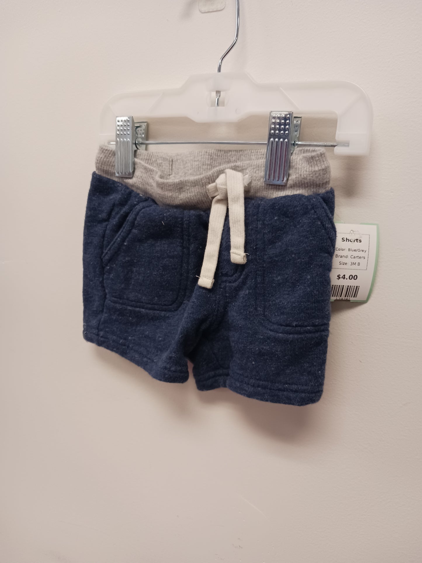 Blue/Grey Carters Shorts, 3M B