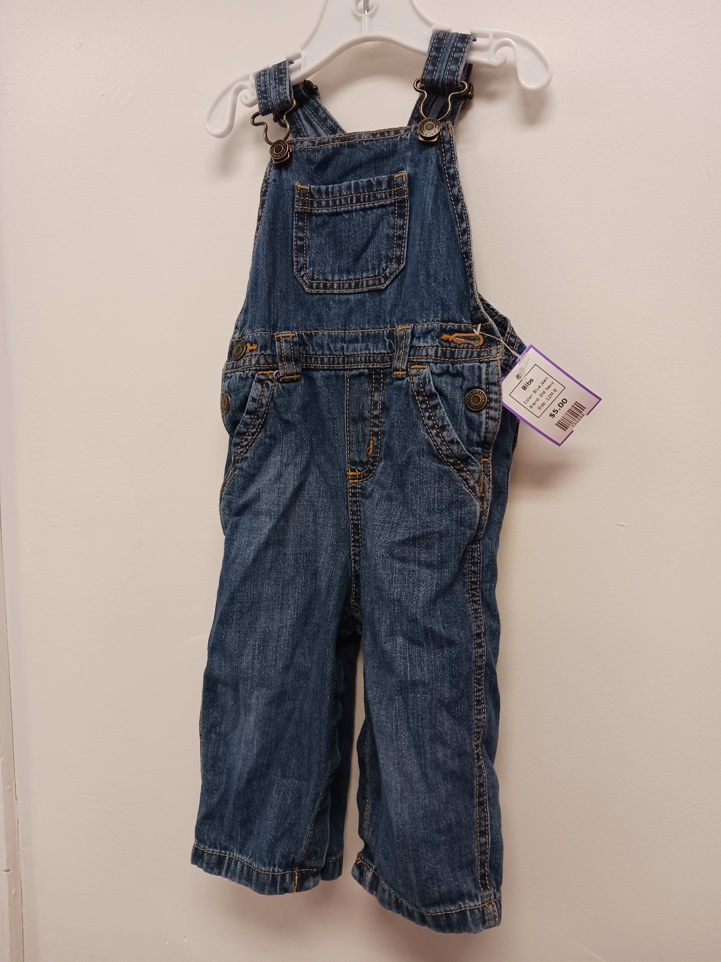 Blue Jean Old Navy Bibs, 12M B