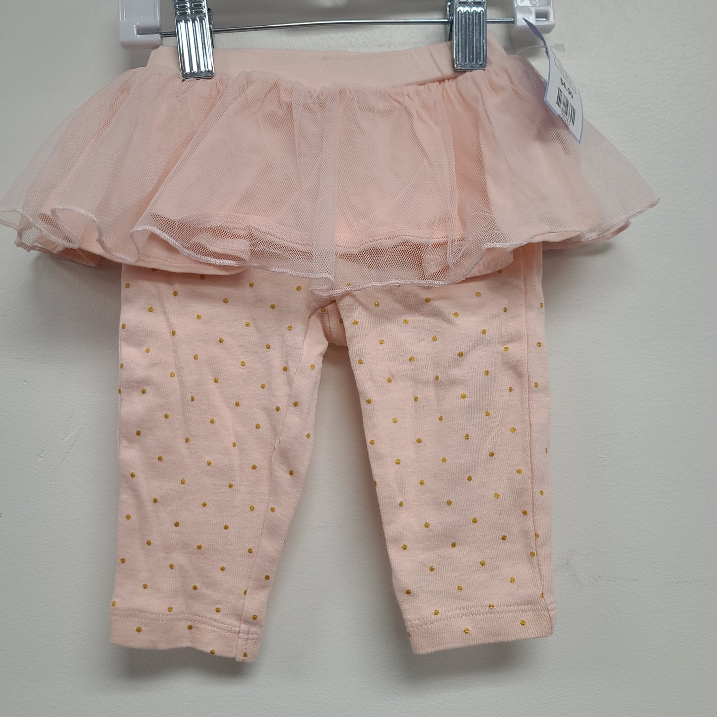 Pink/Gold Polka Dot Carters Skirted Pants, 6M G