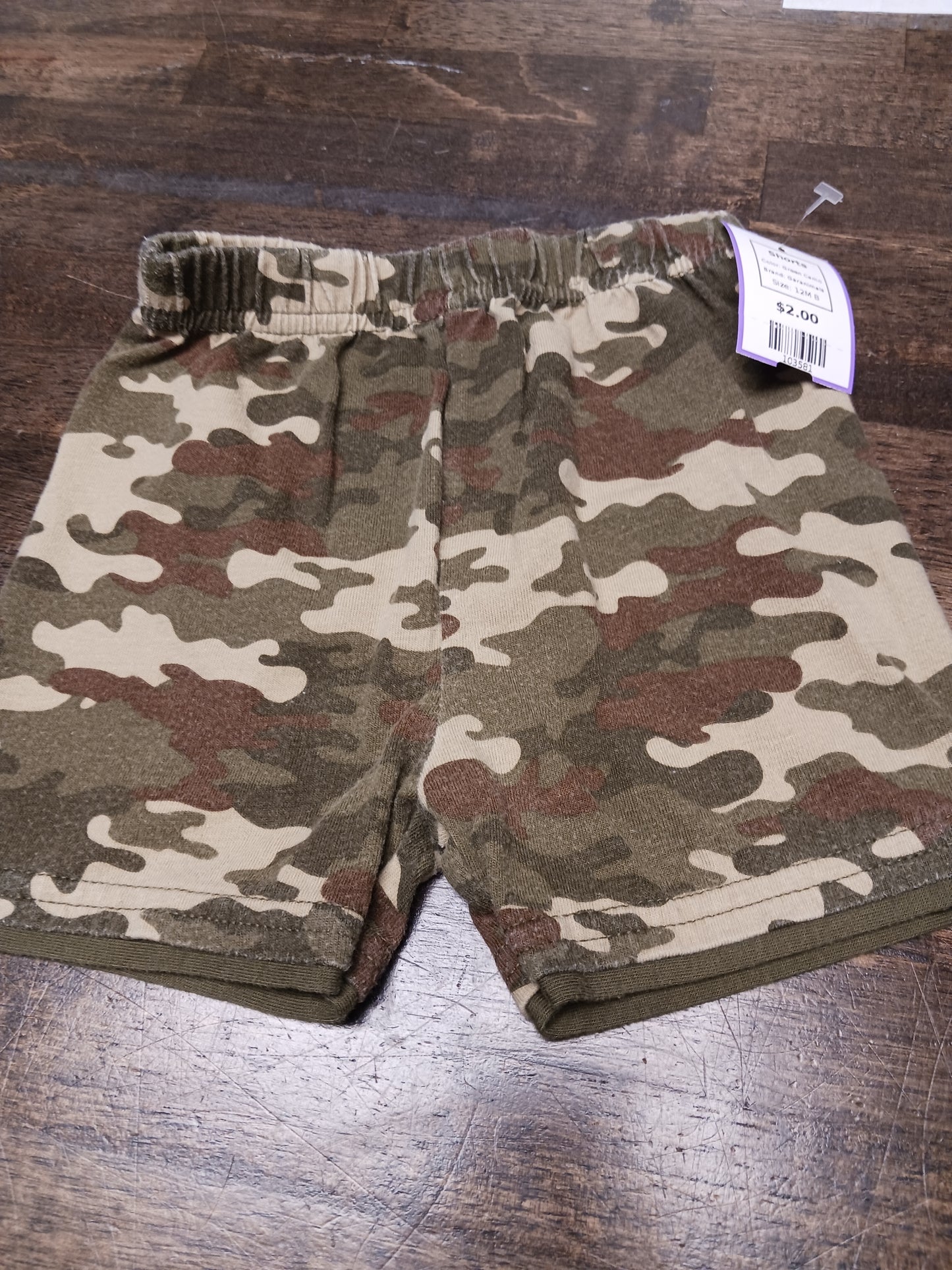 Green Camo Garanimals Shorts, 12M B