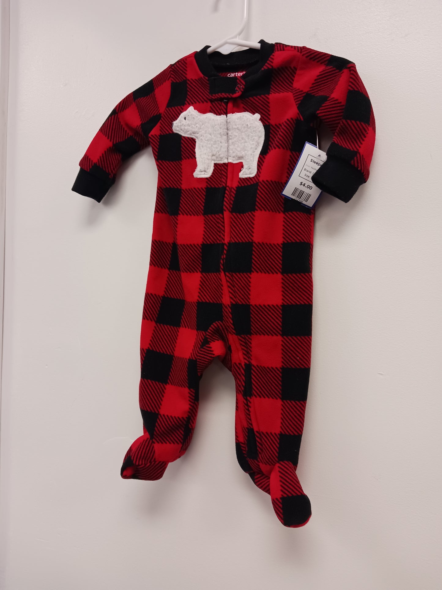 Red/Black Plaid Carters Sleeper, 3M B