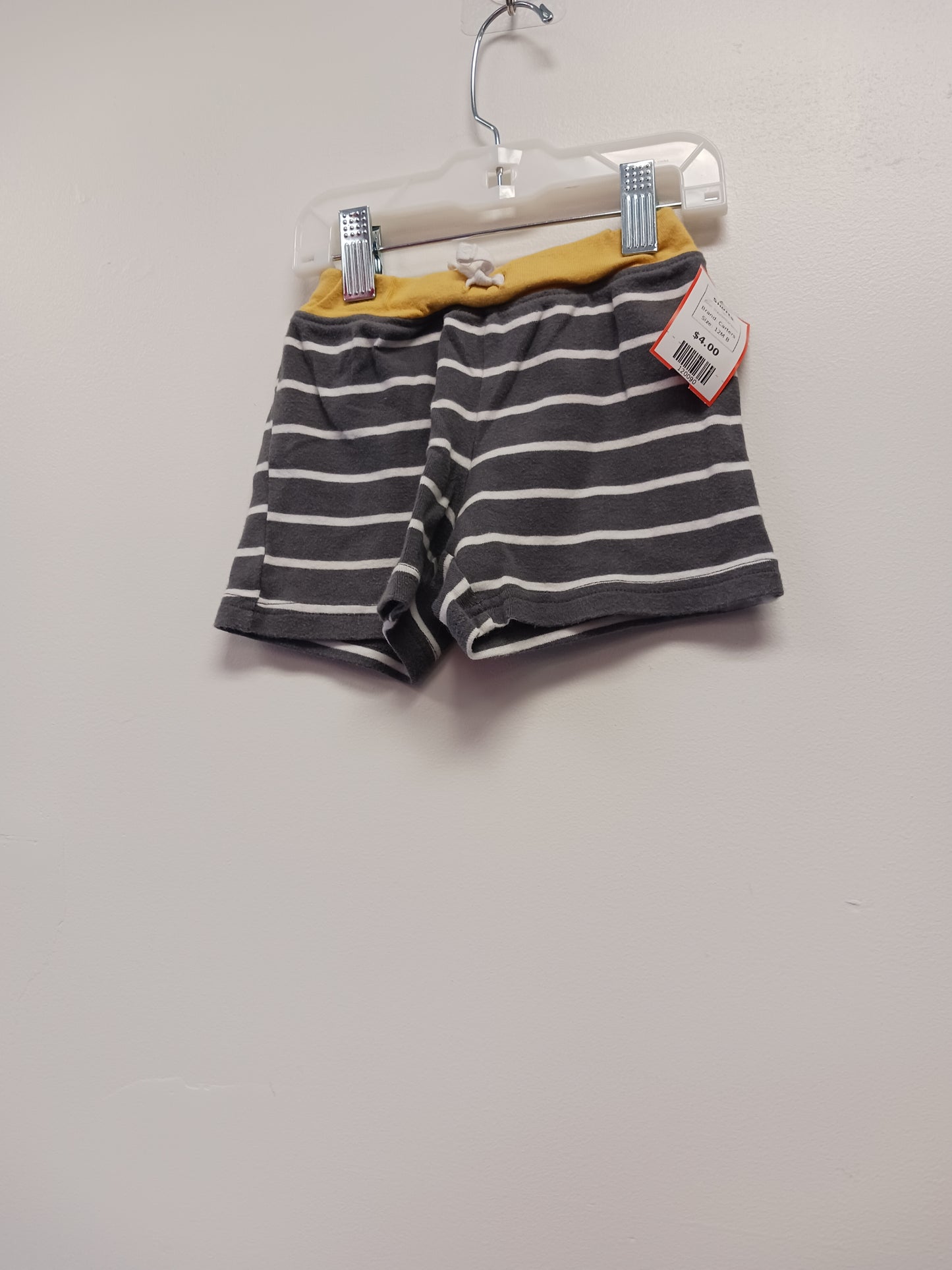 Grey/White/Yellow Carters Shorts, 12M B