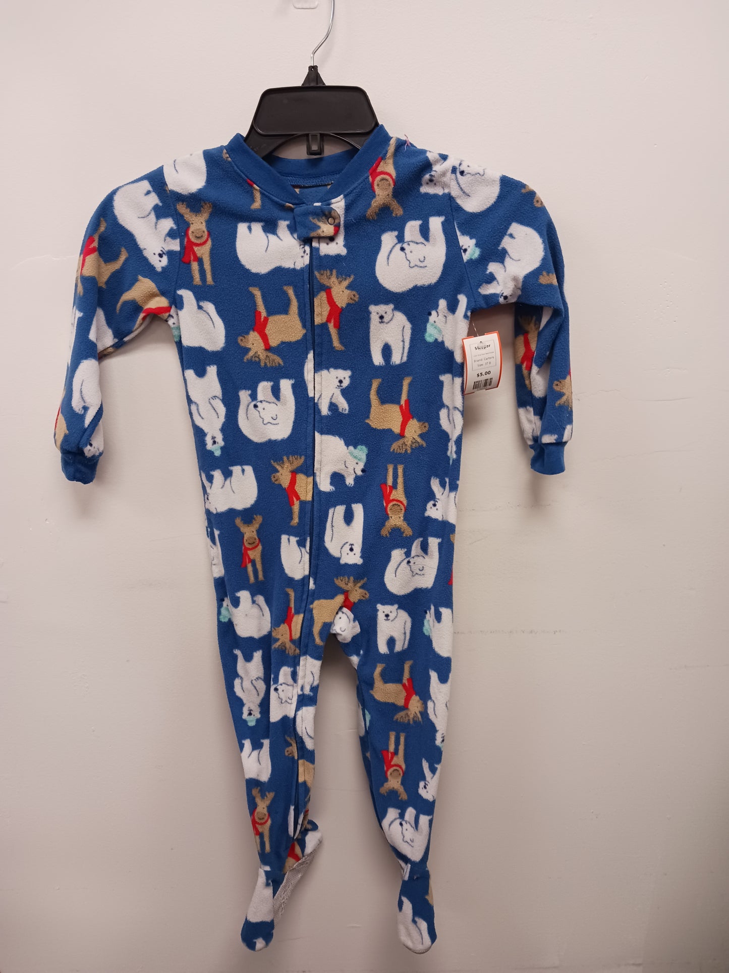 Blue Polar Bear/Moose Carters Sleeper, 3T B