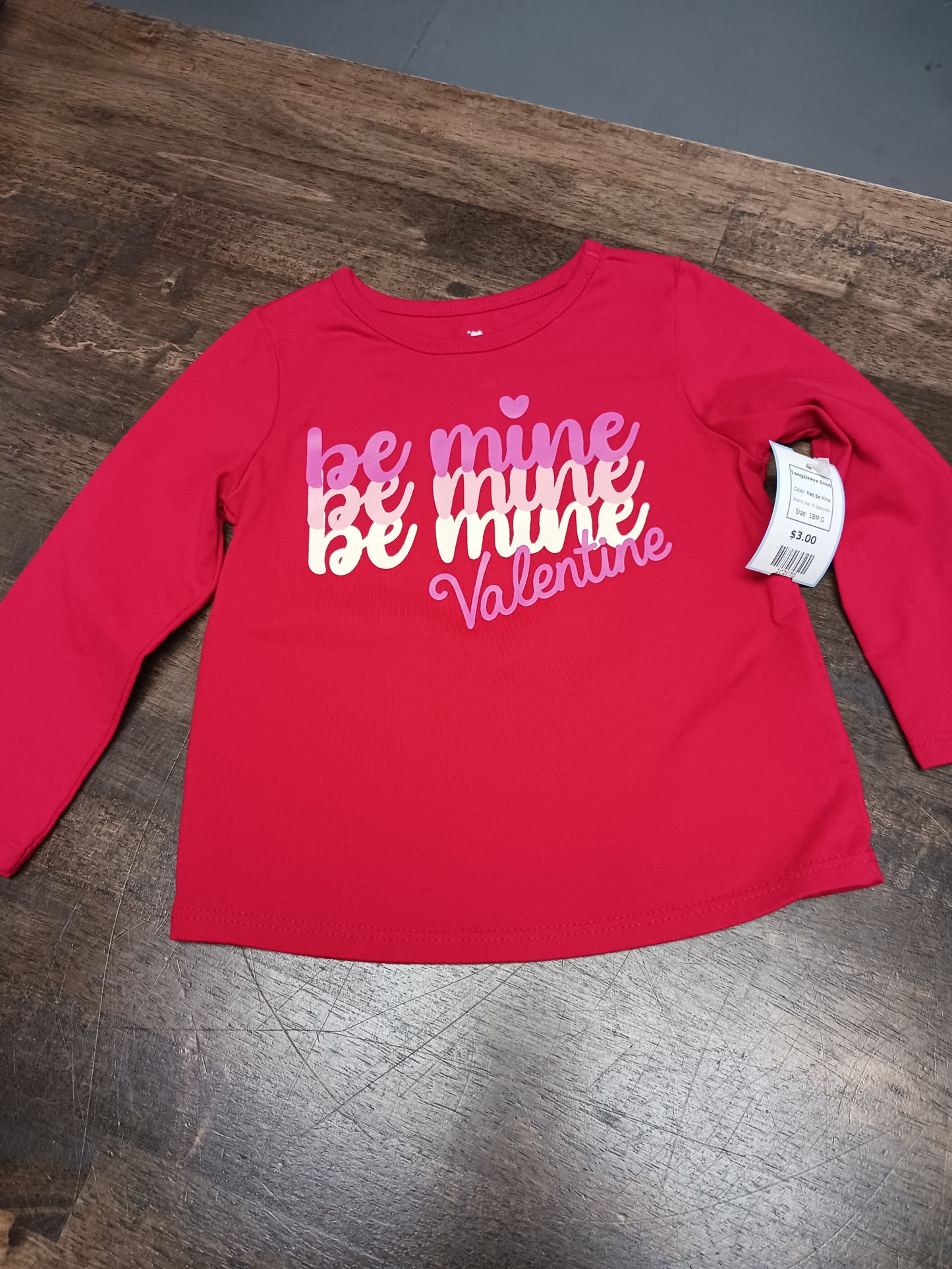 Red Be Mine Way To Celebrate Longsleeve Shirt, 18M G