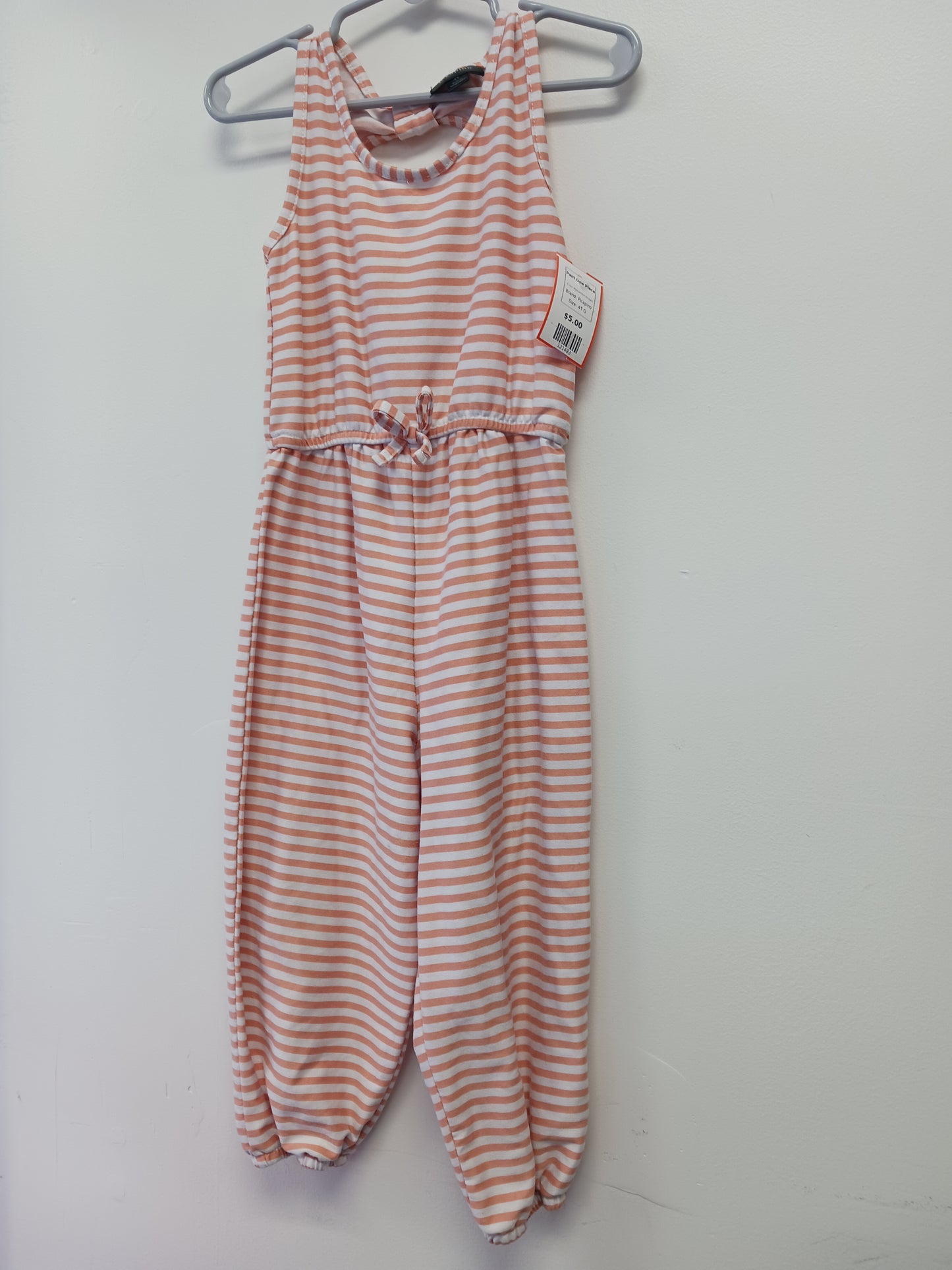 Pink/White Striped Picapino Pant One Piece, 4T G