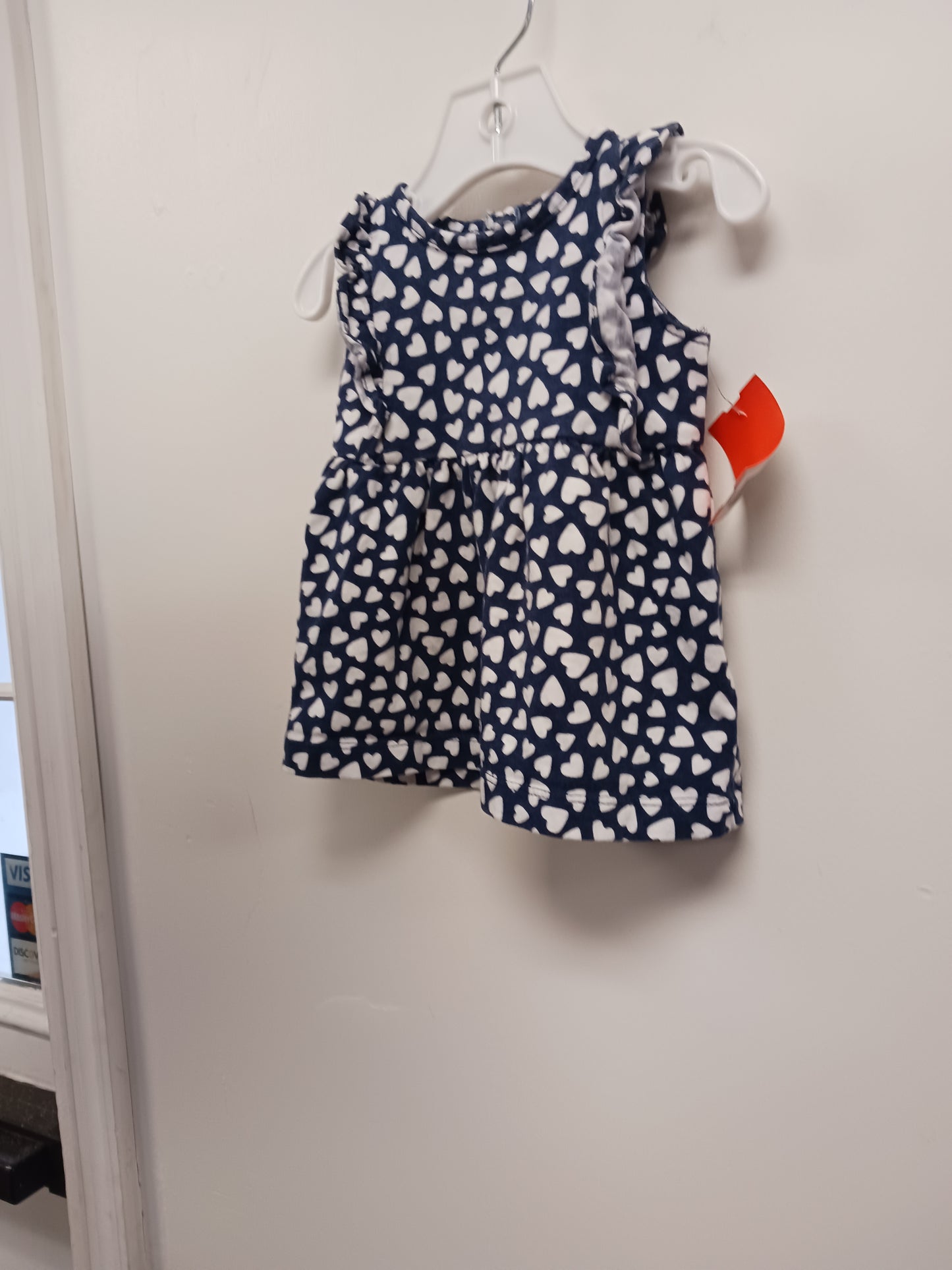 Navy/White Hearts Carters Dress, 3M G