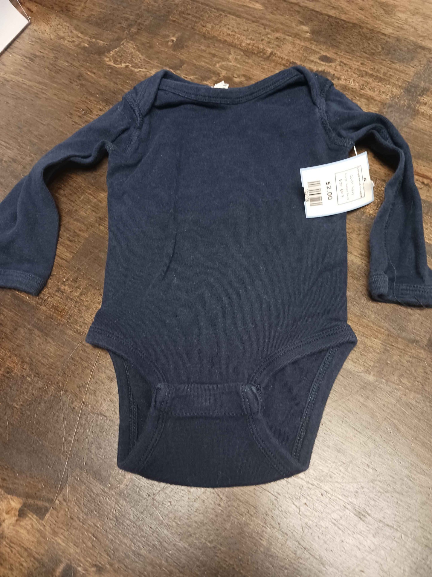 Navy Rabbit Skins Longsleeve Onesie, 6M B