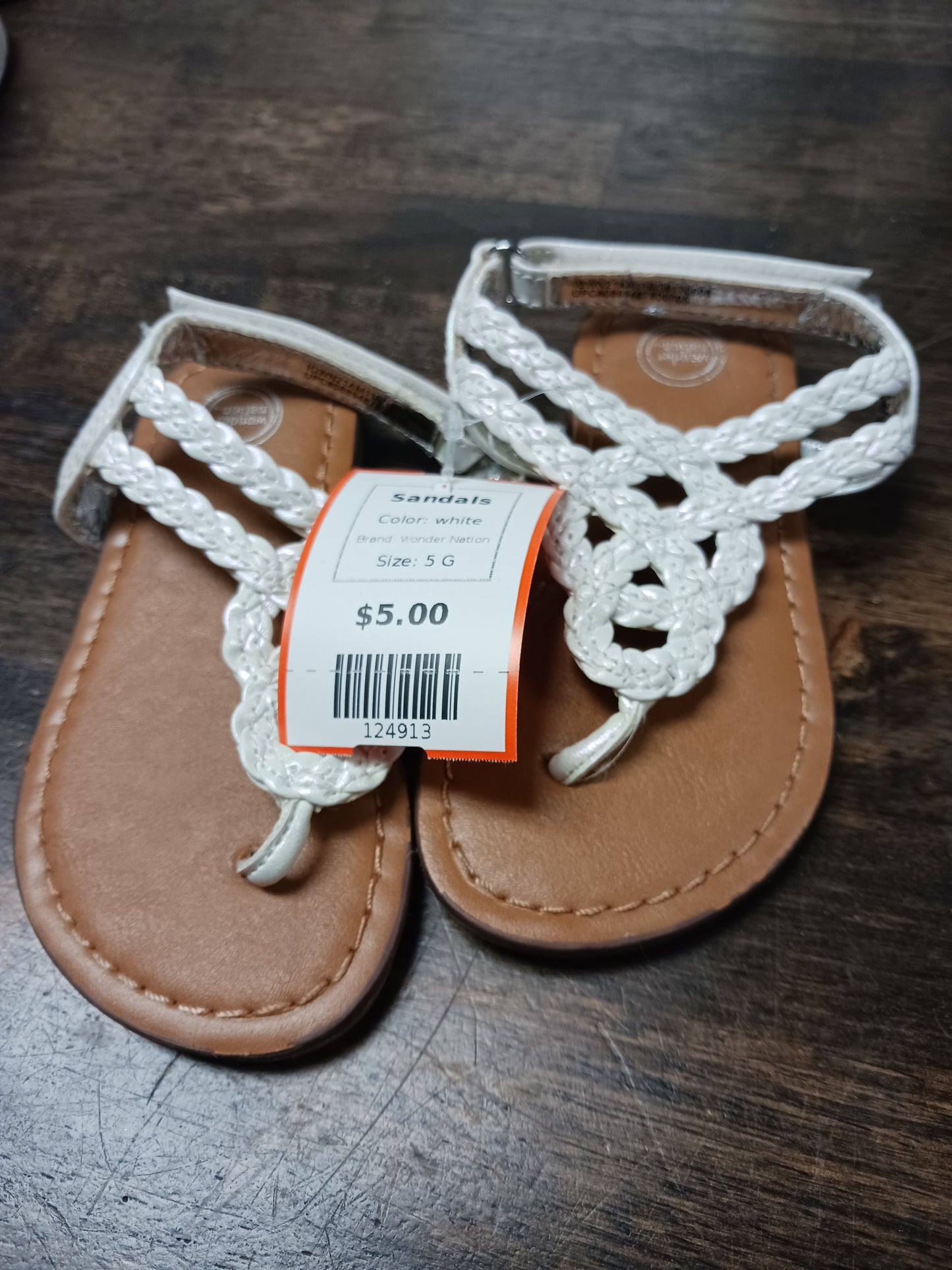 white Wonder Nation Sandals, 5 G