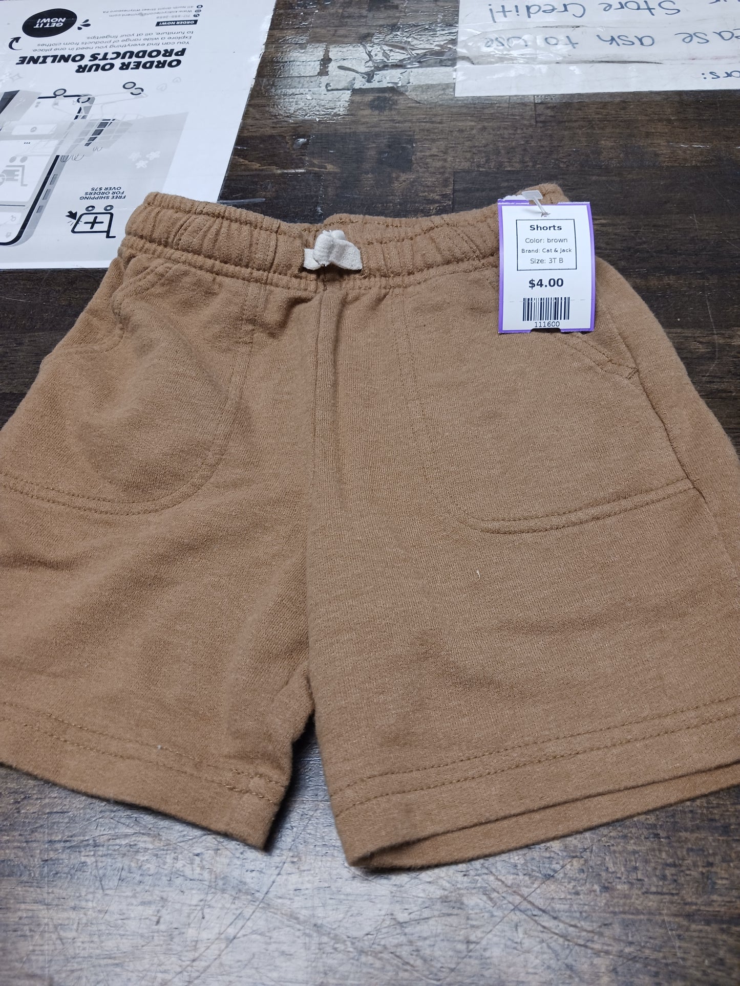 brown Cat & Jack Shorts, 3T B